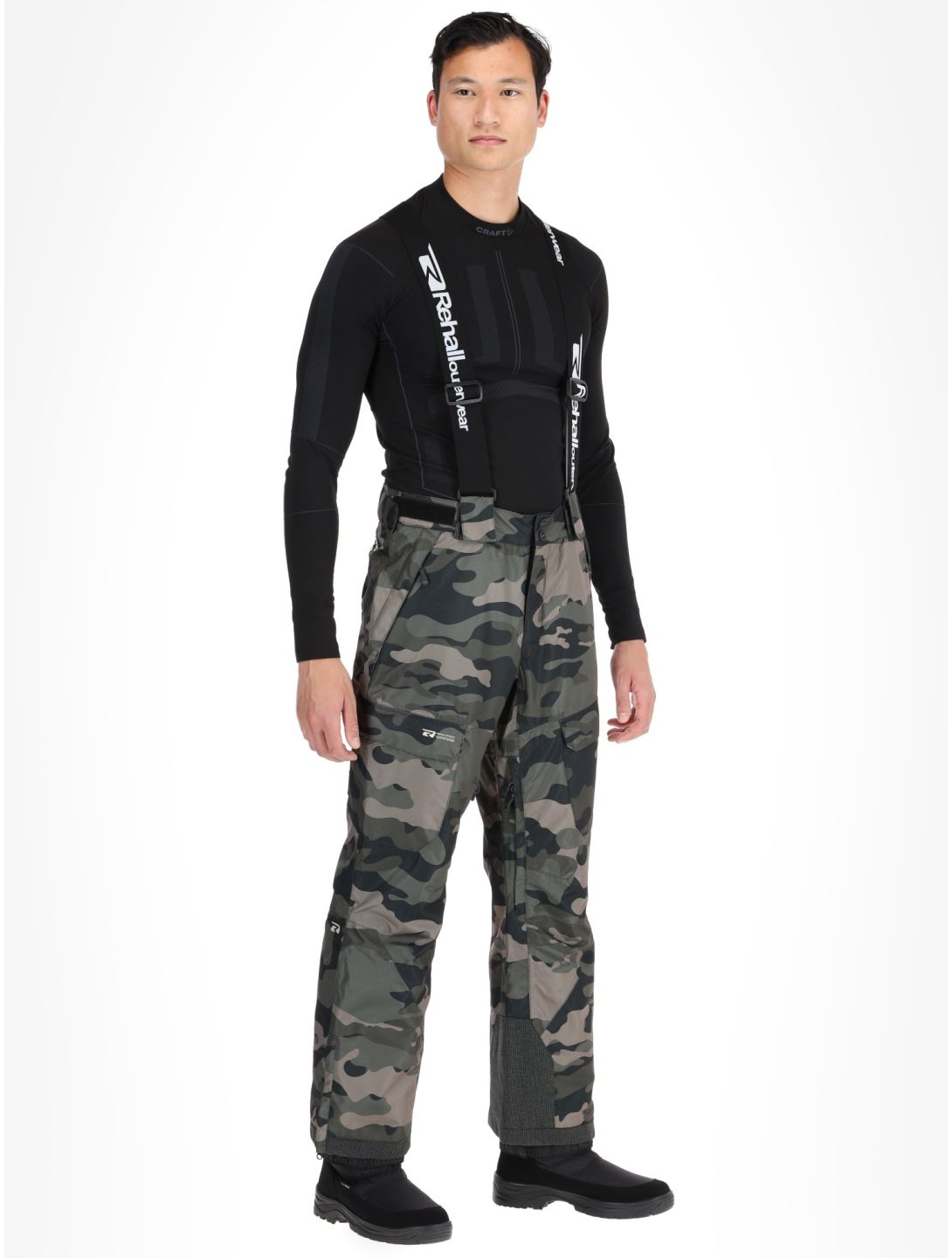 Rehall, Backbone-R skibroek heren Camo Black groen, zwart 