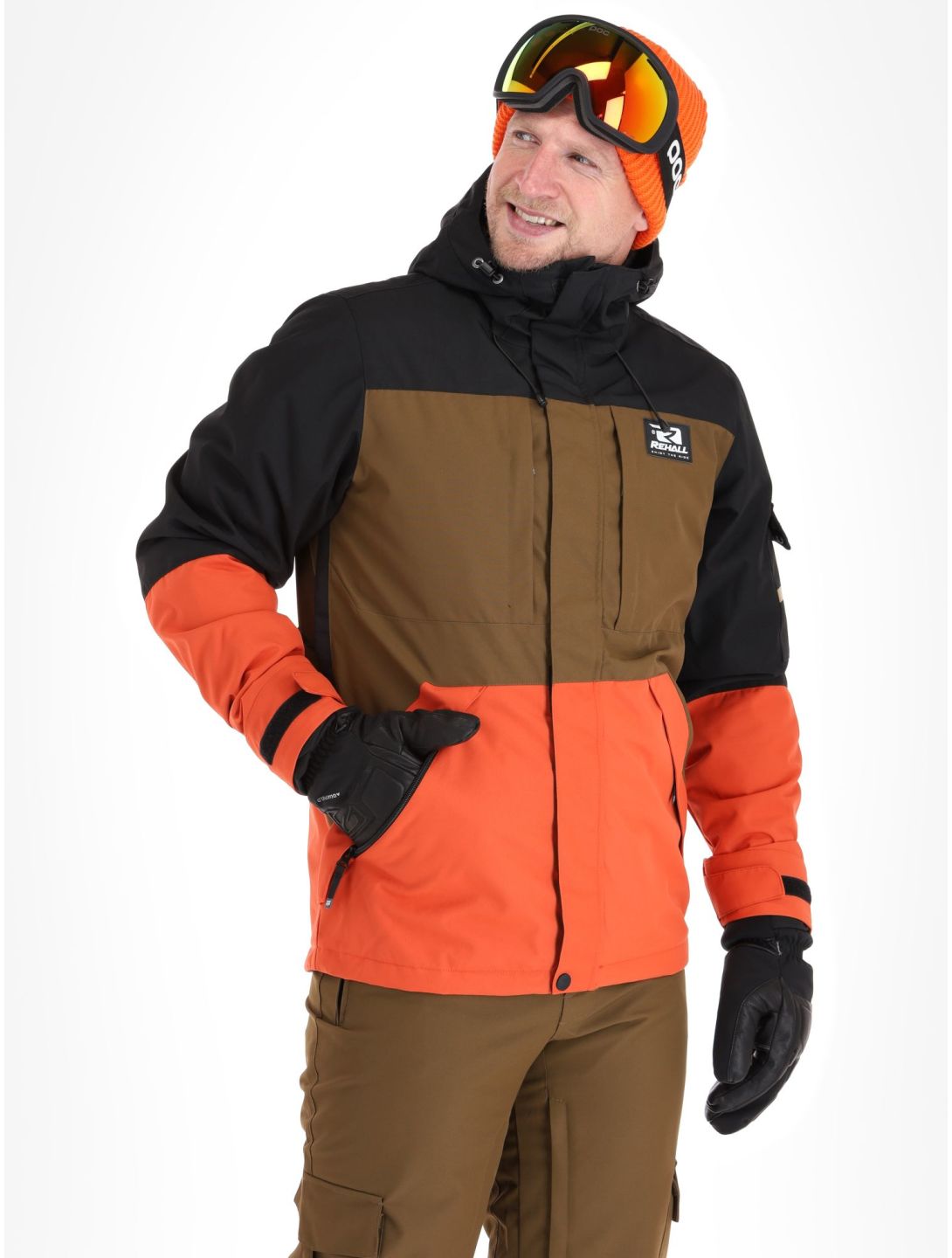 Rehall, Carls-R ski-jas heren Rust blauw, bruin, oranje 