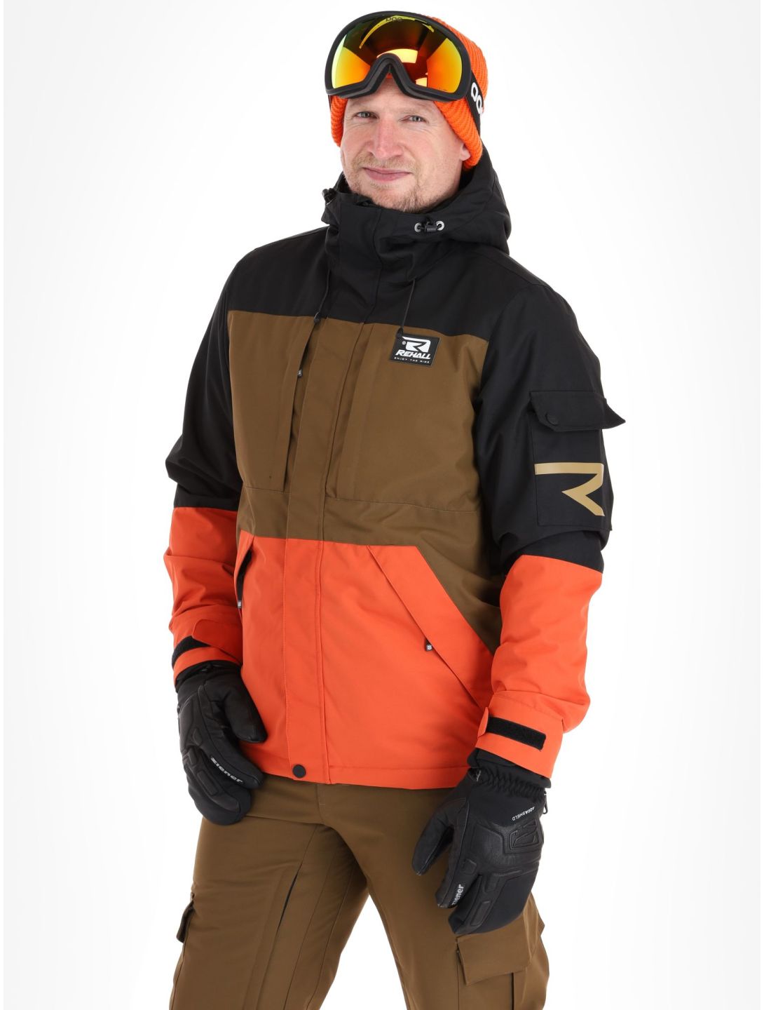 Rehall, Carls-R ski-jas heren Rust blauw, bruin, oranje 