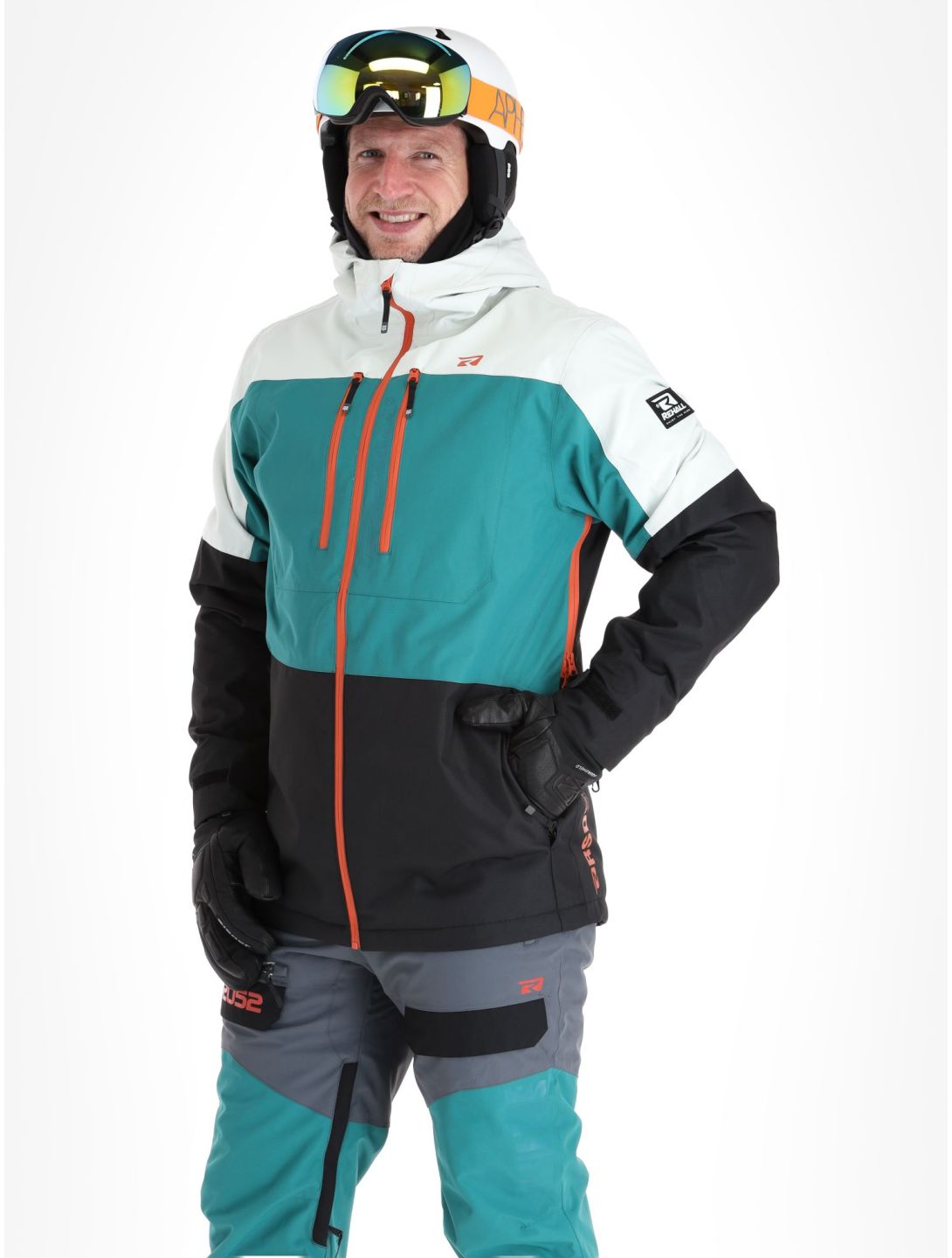 Rehall, Cropp-R ski-jas heren Teal green blauw, wit, zwart 