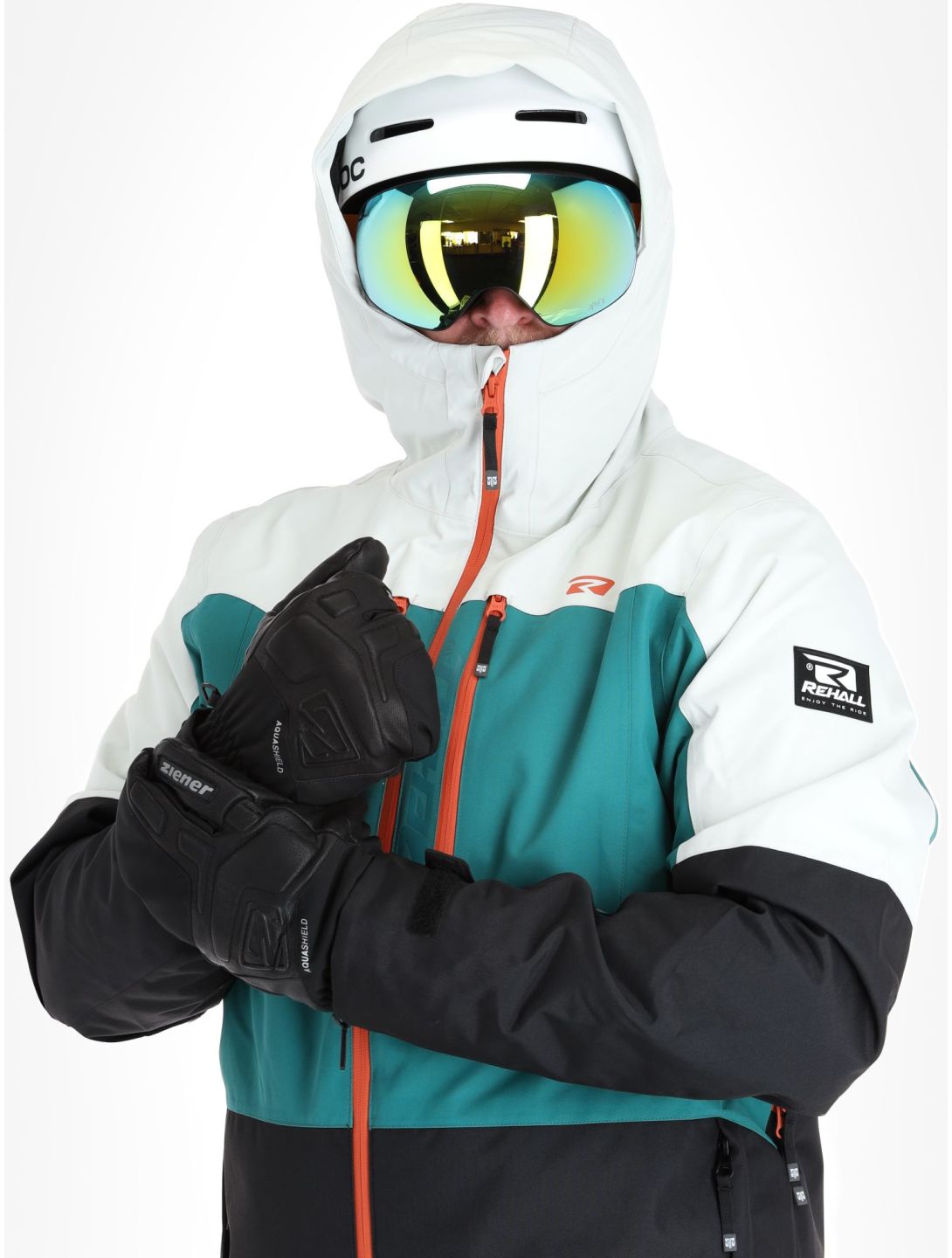 Rehall, Cropp-R ski-jas heren Teal green blauw, wit, zwart 