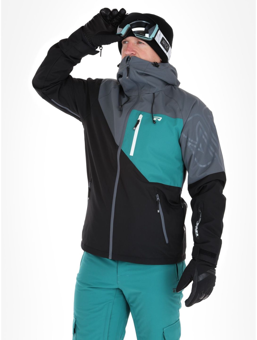 Rehall, Dick-R ski-jas heren Teal green blauw, grijs, zwart 