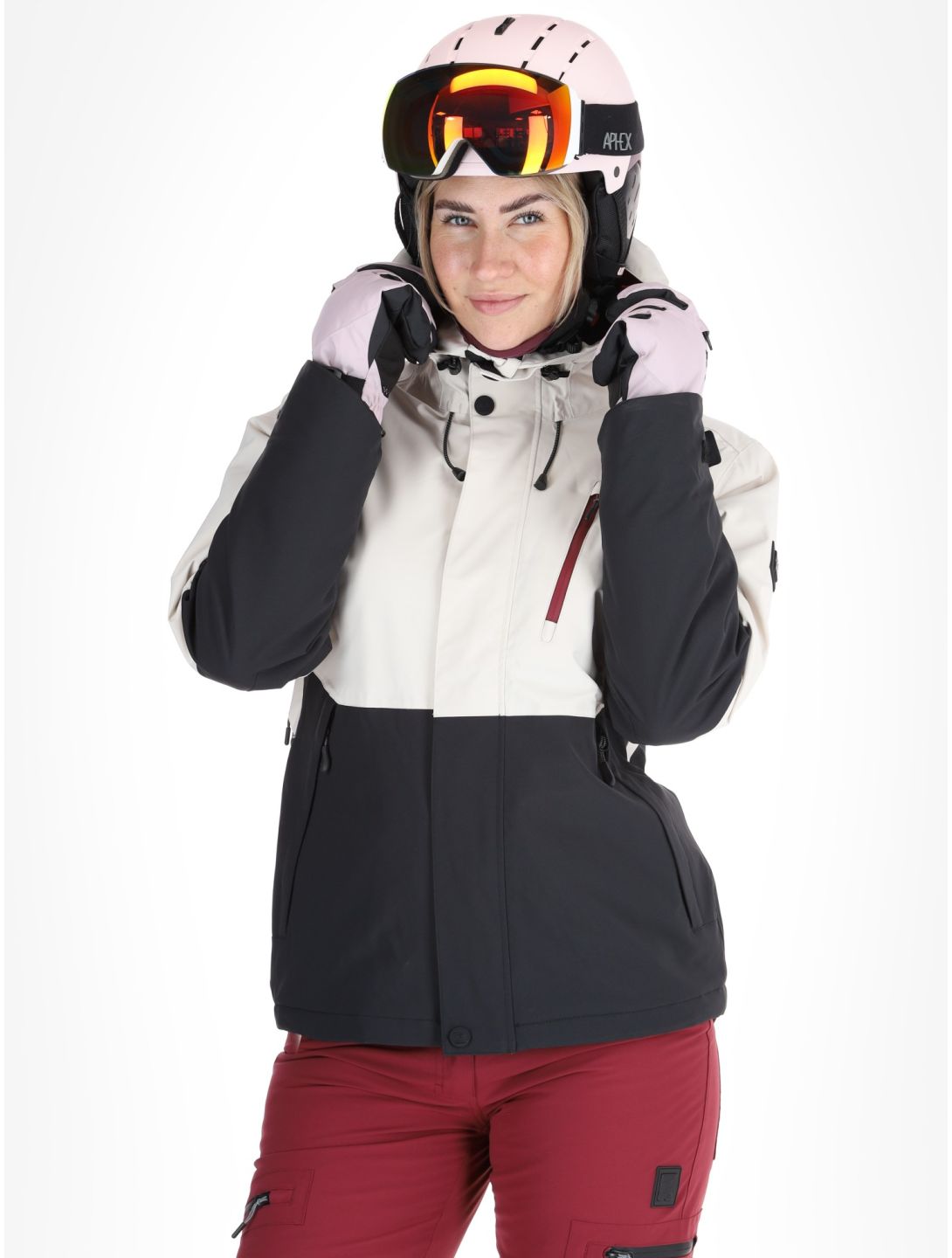 Rehall, Liza-R ski-jas dames Moonbeam beige, zwart 