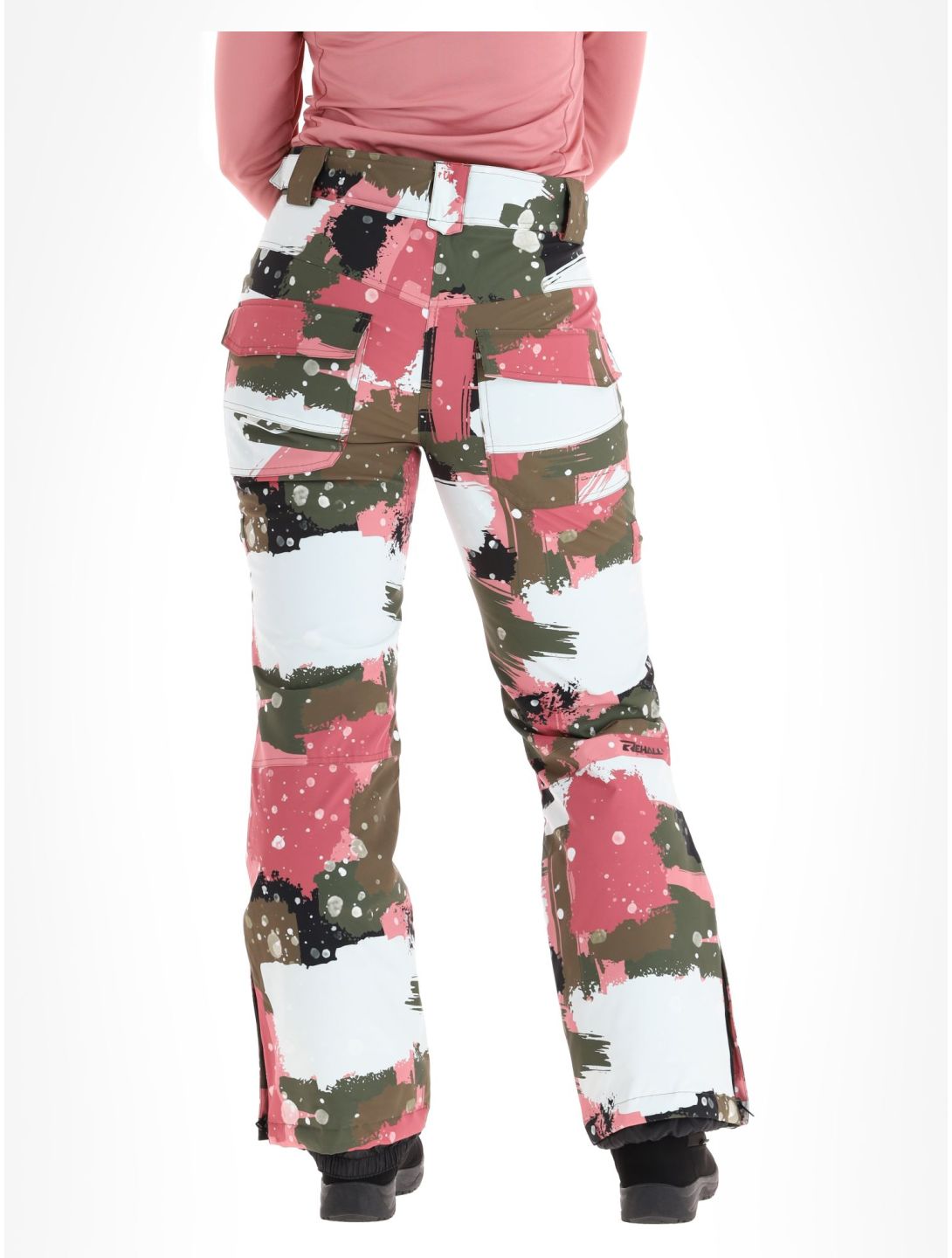 Rehall, Nori-R skibroek dames Camo Abstract Rose multicolor, roze 