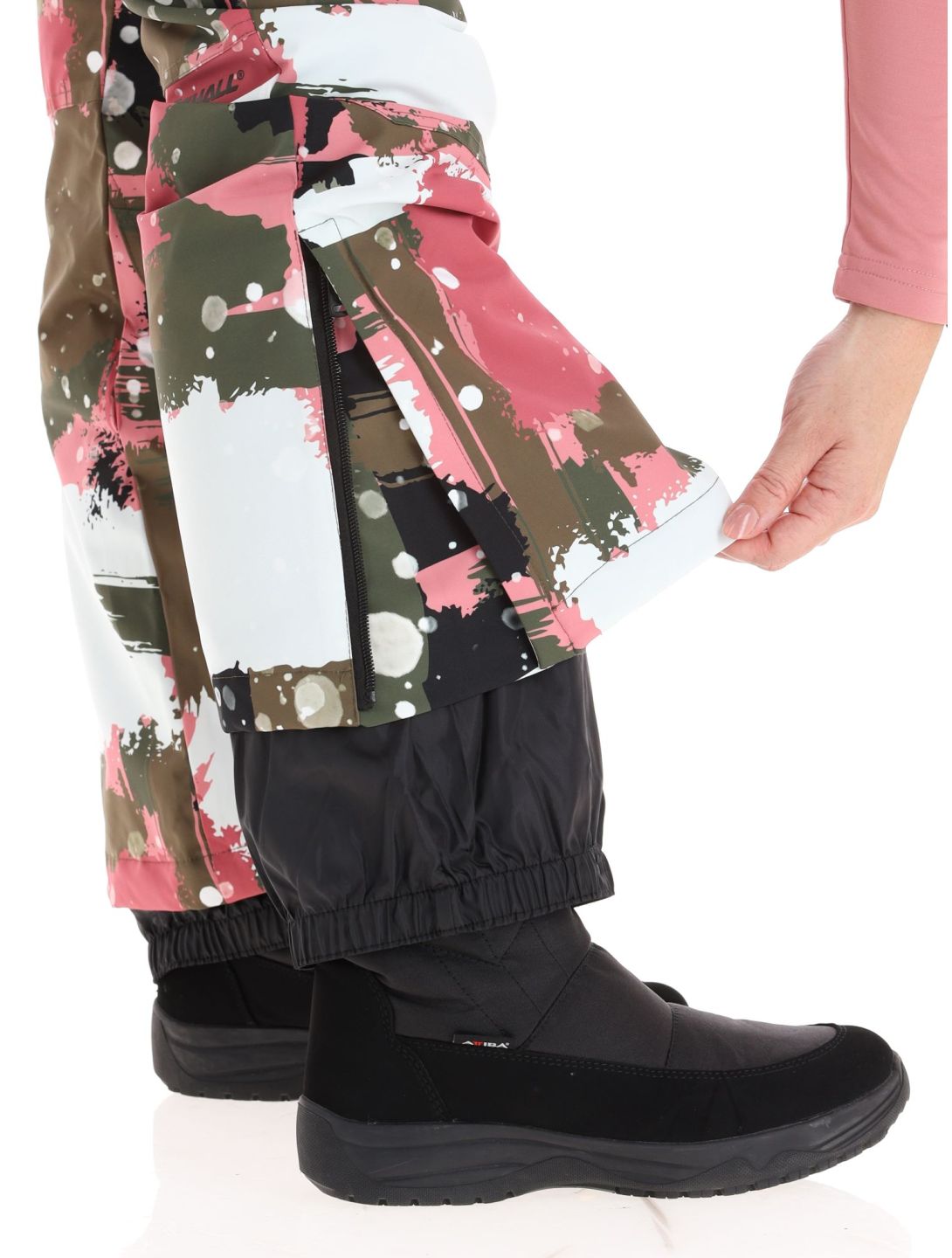 Rehall, Nori-R skibroek dames Camo Abstract Rose multicolor, roze 