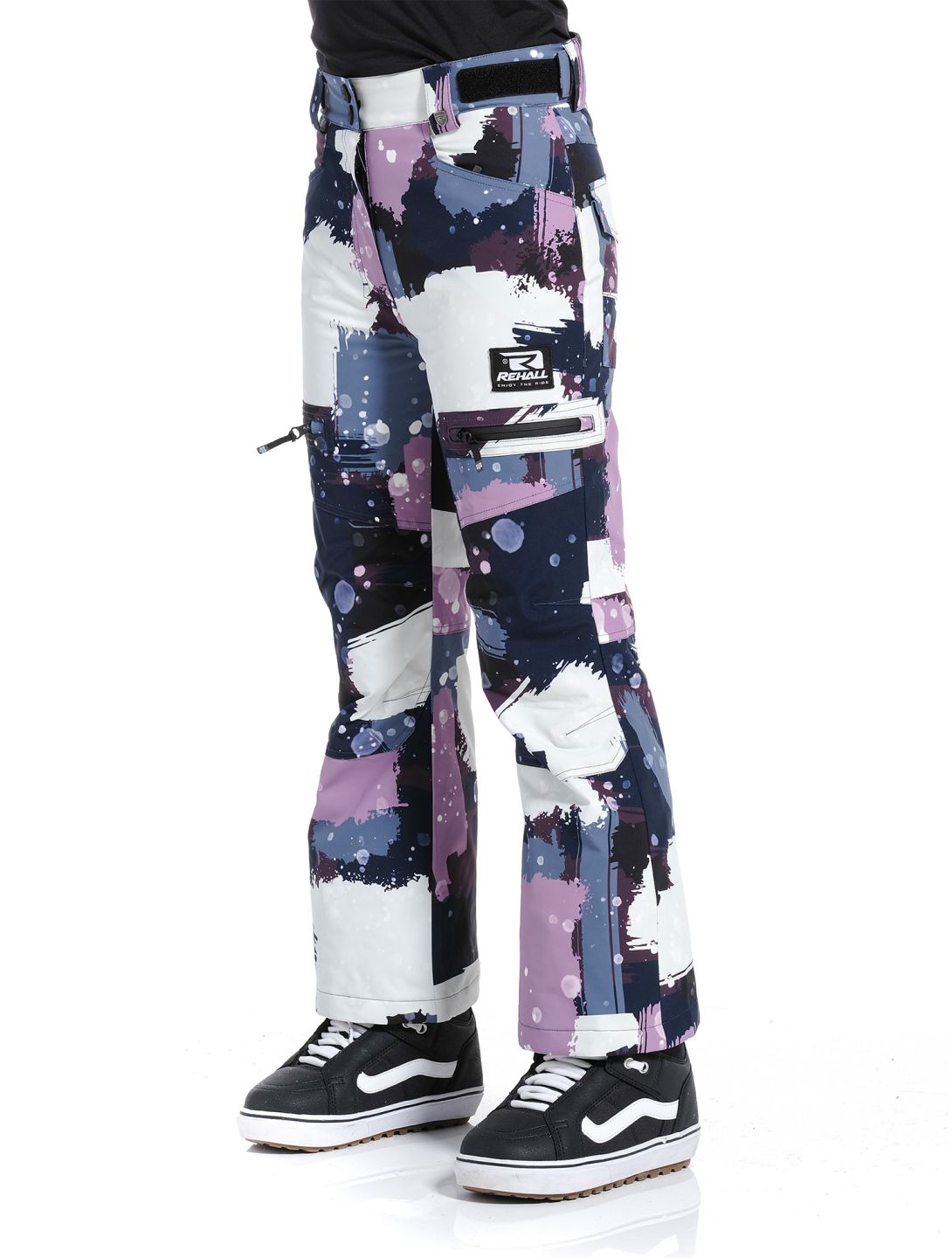 Rehall, Nori-R-Jr. skibroek kinderen Camo Abstract Lavender multicolor, paars 