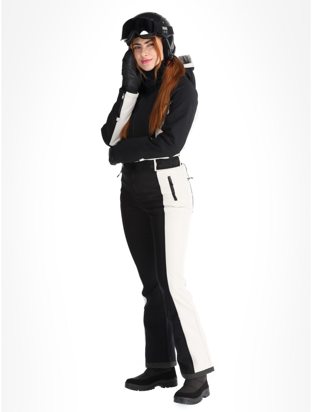 Rehall, Teddie-R ski overall dames Moonbeam beige, zwart 