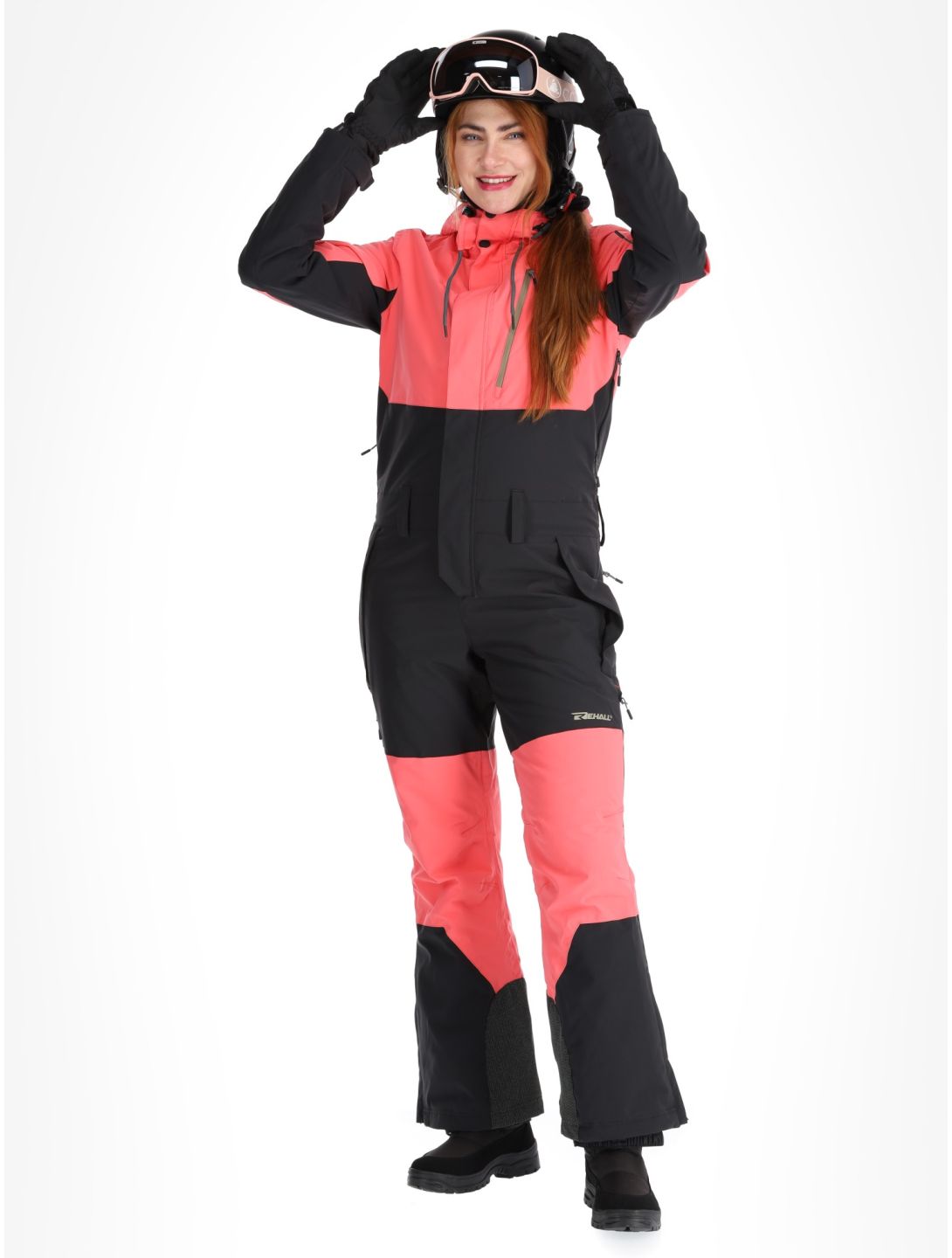 Rehall, Tyger-R ski overall dames Calypso Coral roze, zwart 