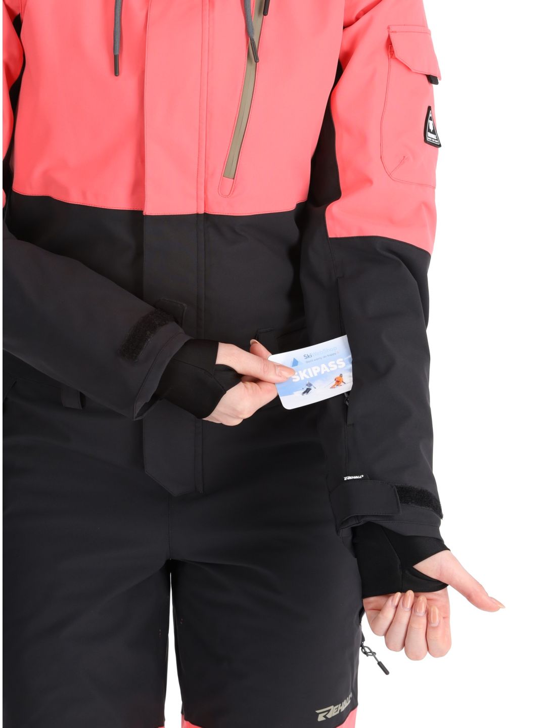 Rehall, Tyger-R ski overall dames Calypso Coral roze, zwart 