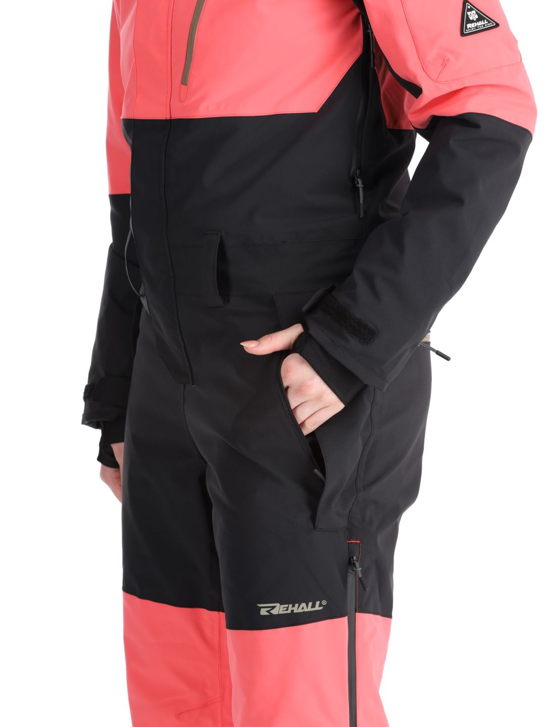 Rehall, Tyger-R ski overall dames Calypso Coral roze, zwart 