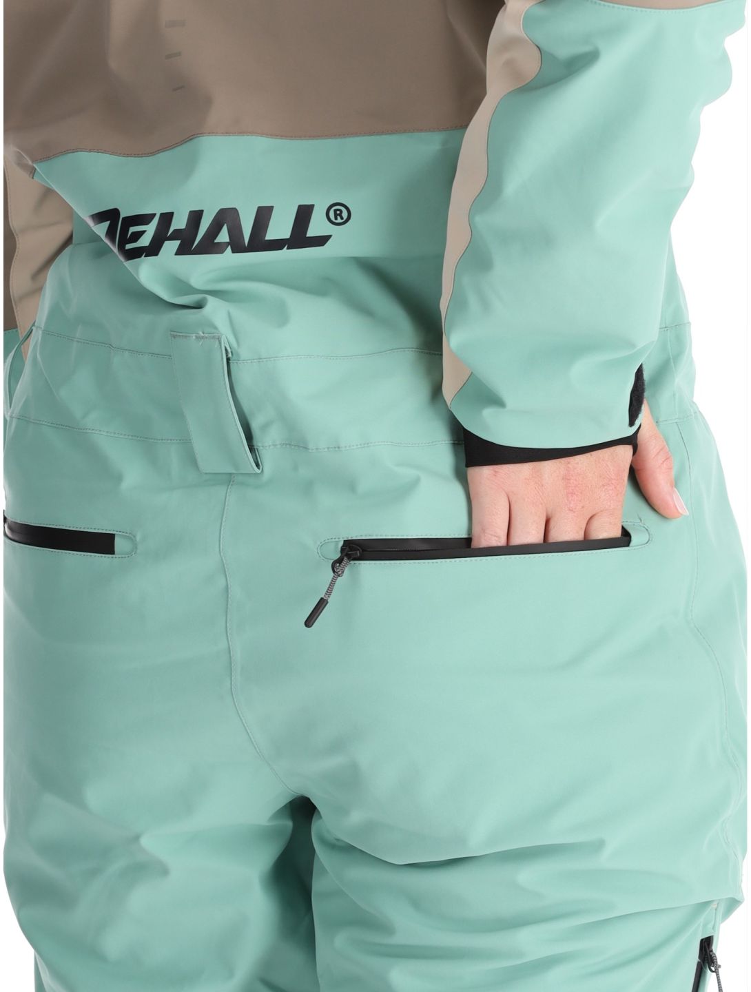 Rehall, Tyger-R ski overall dames Feldspar beige, groen 