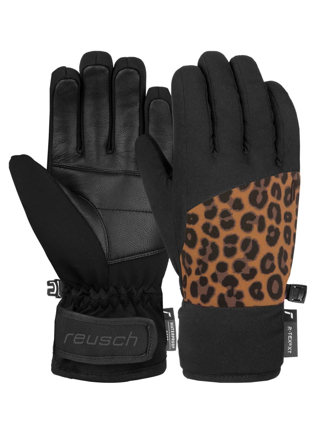 Reusch, Beatrix R-TEX® XT skihandschoenen kinderen Black / Brown Leopard bruin, zwart 