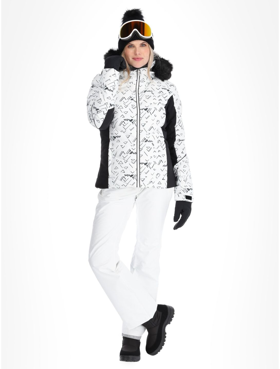 Rossignol, W Staci Print Puffy ski-jas dames White wit 