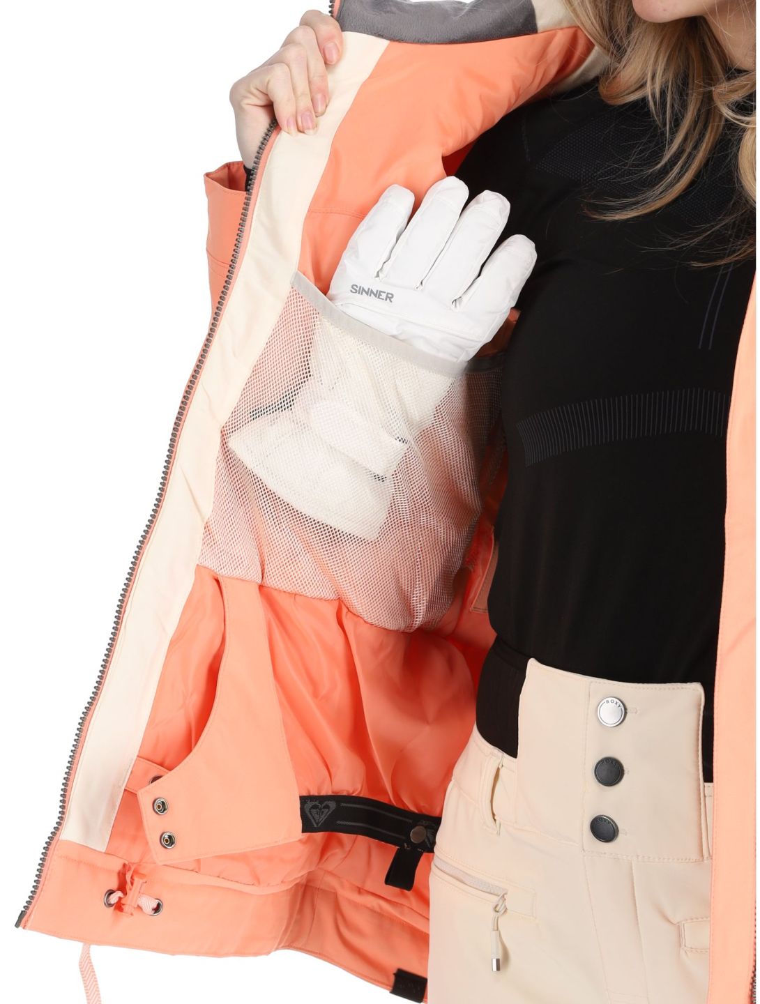 Roxy, Meade ski-jas dames Peach Pink roze 