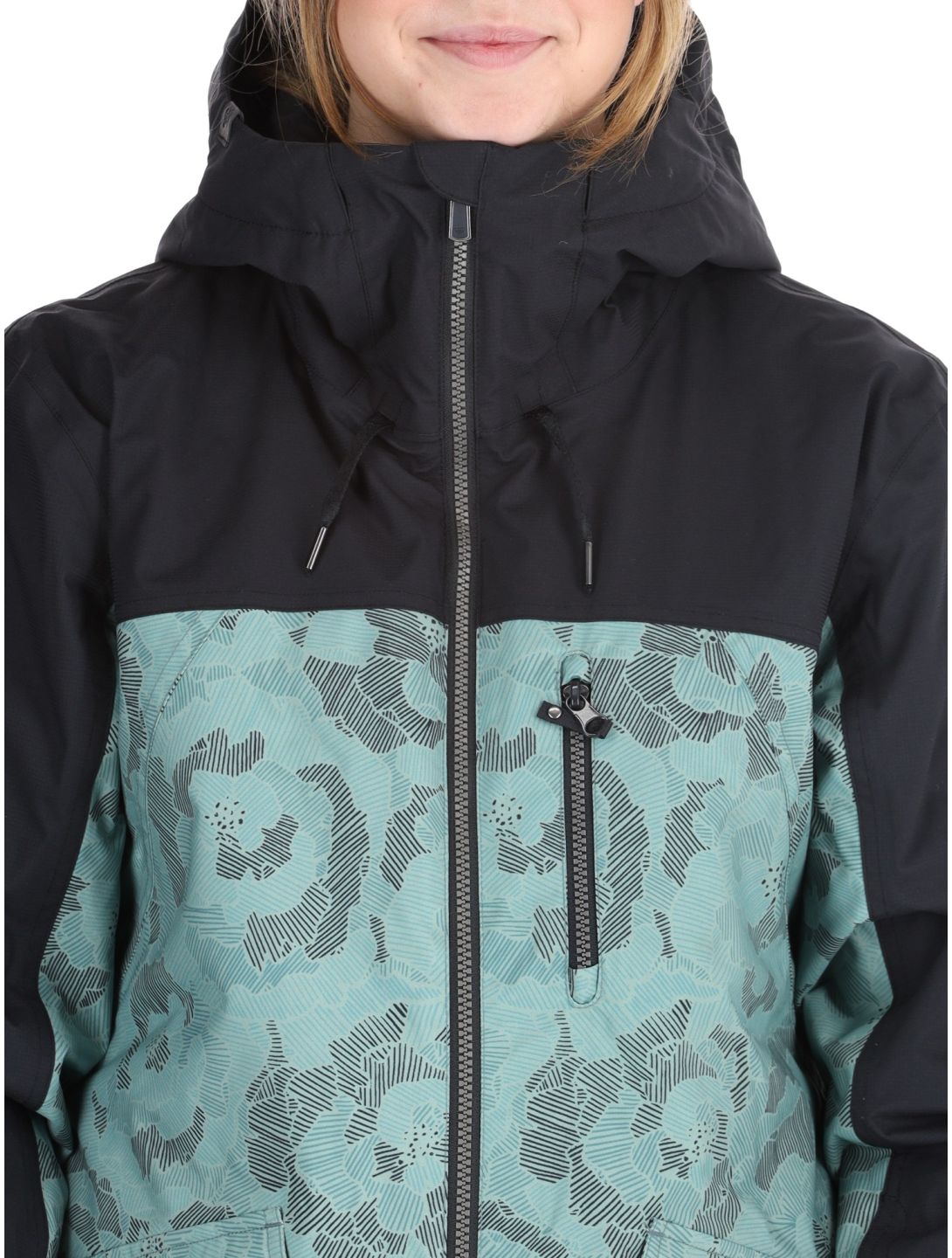 Roxy, Stated ski-jas dames Lily Pad Sketch Book groen, zwart 