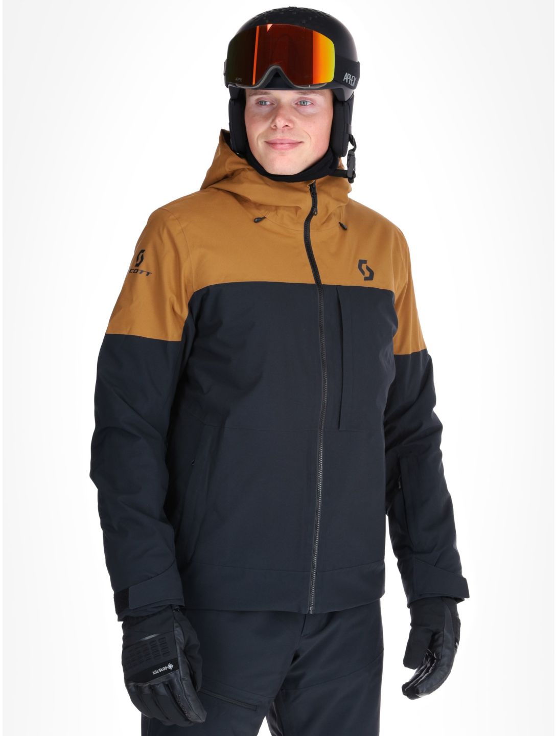 Scott, Jacket M's Ultimate Dryo 10 ski-jas heren Bread Brown / Black bruin, zwart 