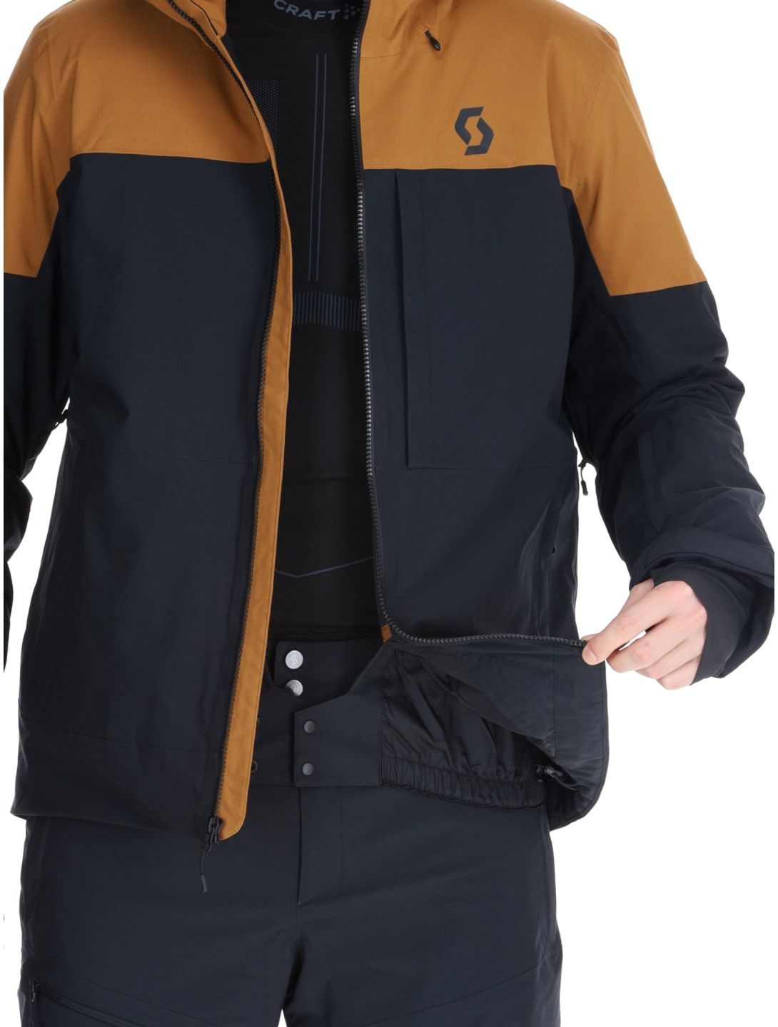 Scott, Jacket M's Ultimate Dryo 10 ski-jas heren Bread Brown / Black bruin, zwart 