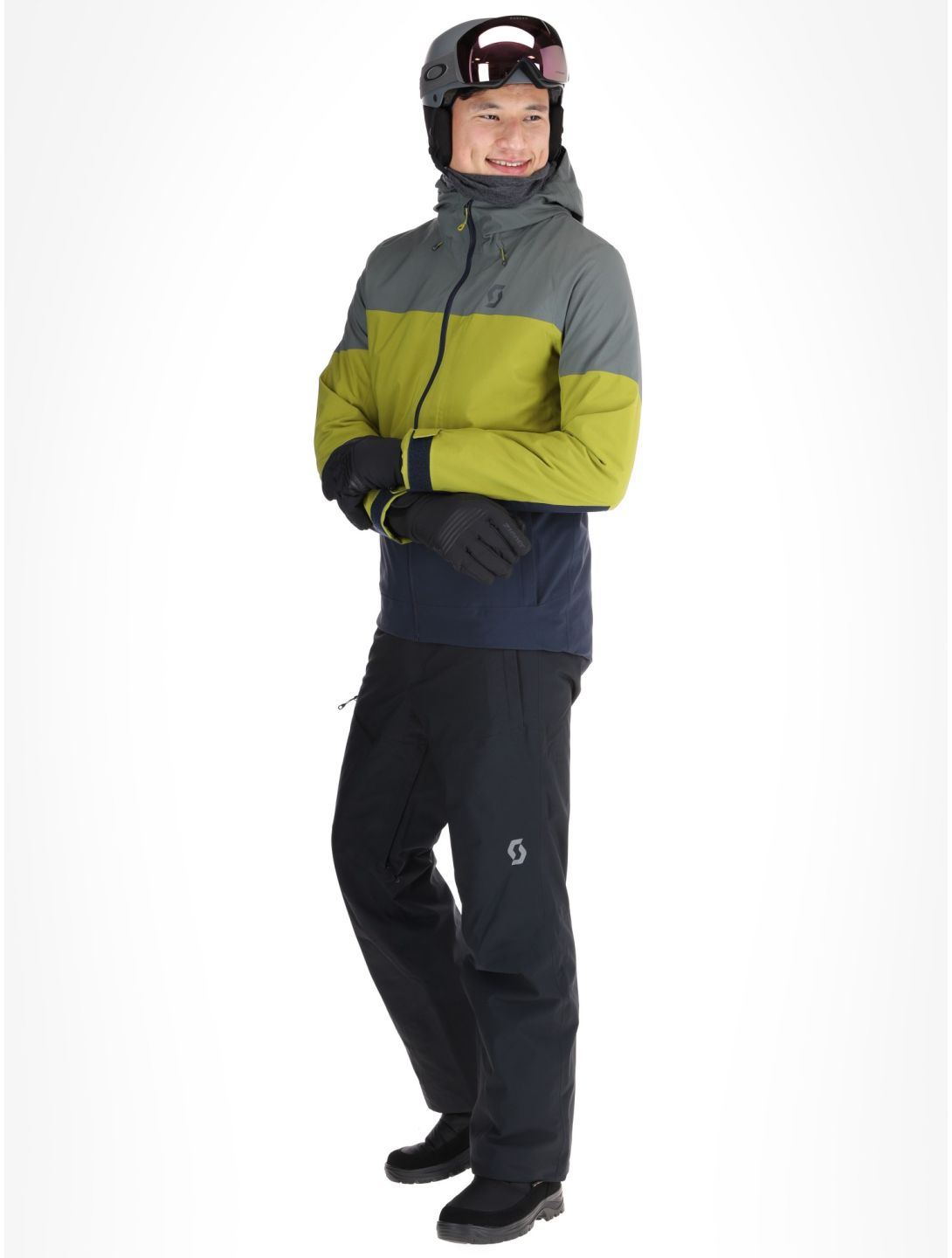 Scott, Jacket M's Ultimate Dryo 10 ski-jas heren Shadow Grey / Meadow Green grijs, groen 