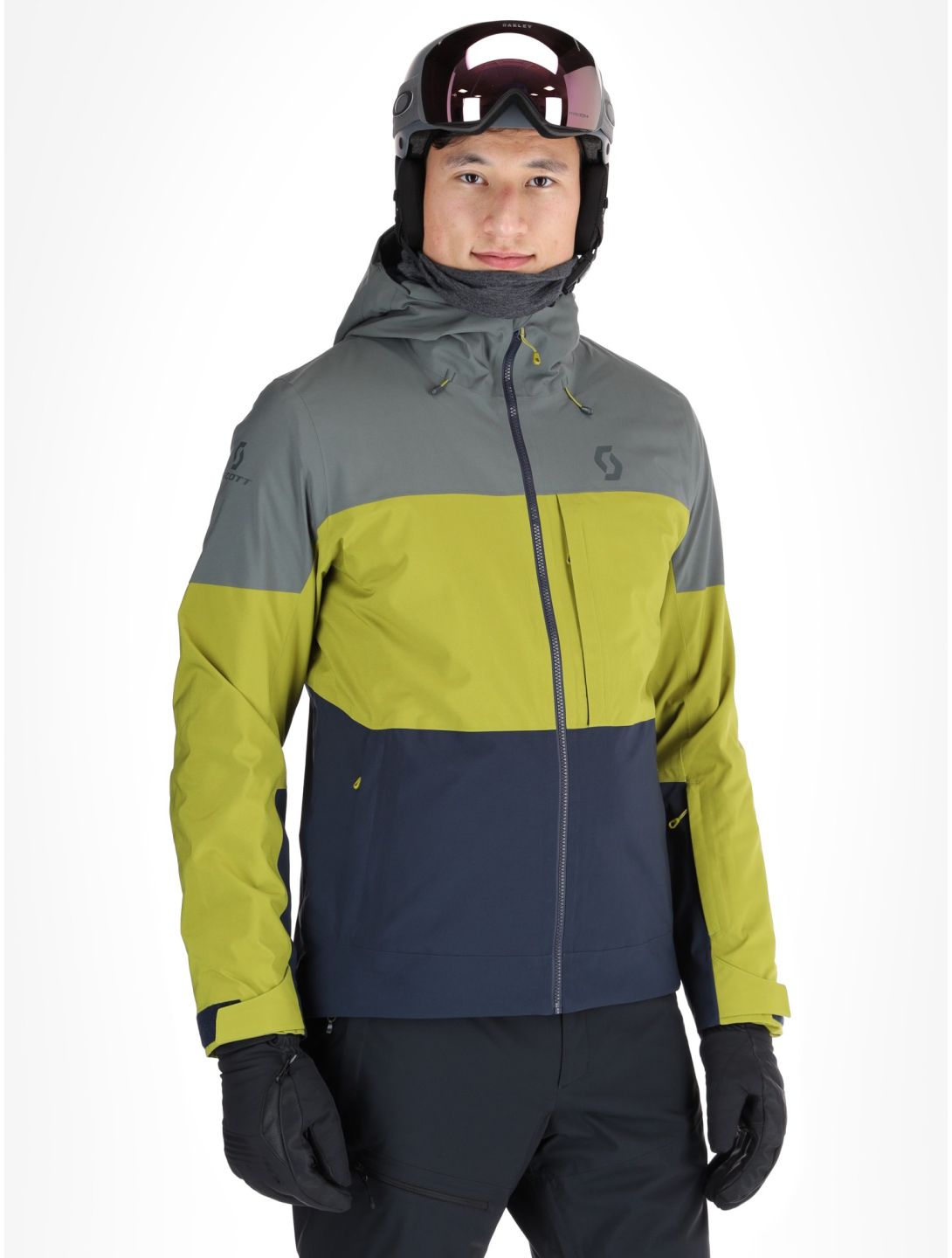 Scott, Jacket M's Ultimate Dryo 10 ski-jas heren Shadow Grey / Meadow Green grijs, groen 