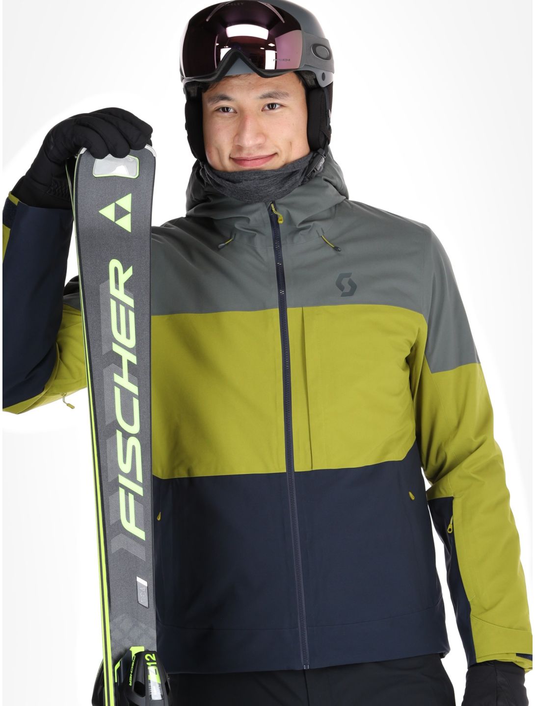 Scott, Jacket M's Ultimate Dryo 10 ski-jas heren Shadow Grey / Meadow Green grijs, groen 