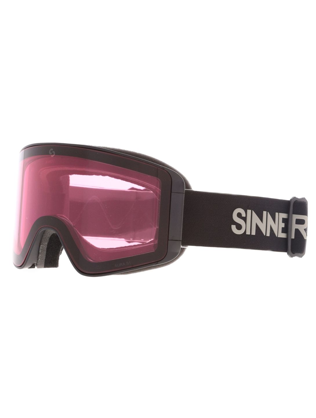 Sinner, Aura skibril extra lens unisex Matt Black zwart 