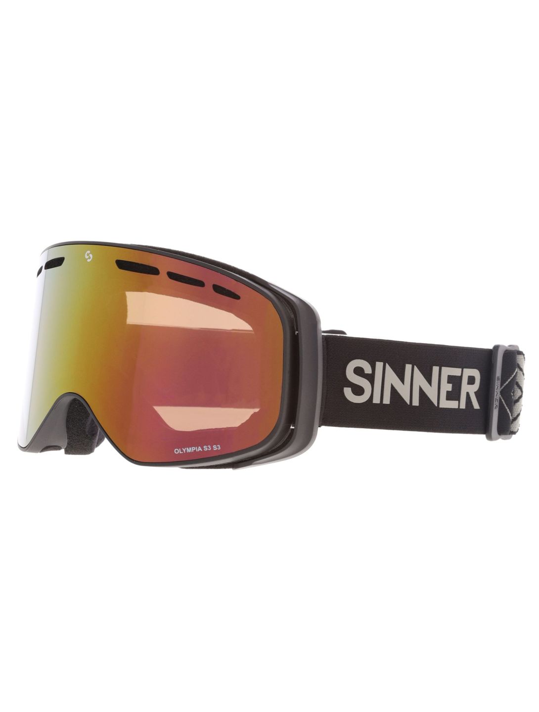 Sinner, Olympia skibril unisex Matt Black zwart 