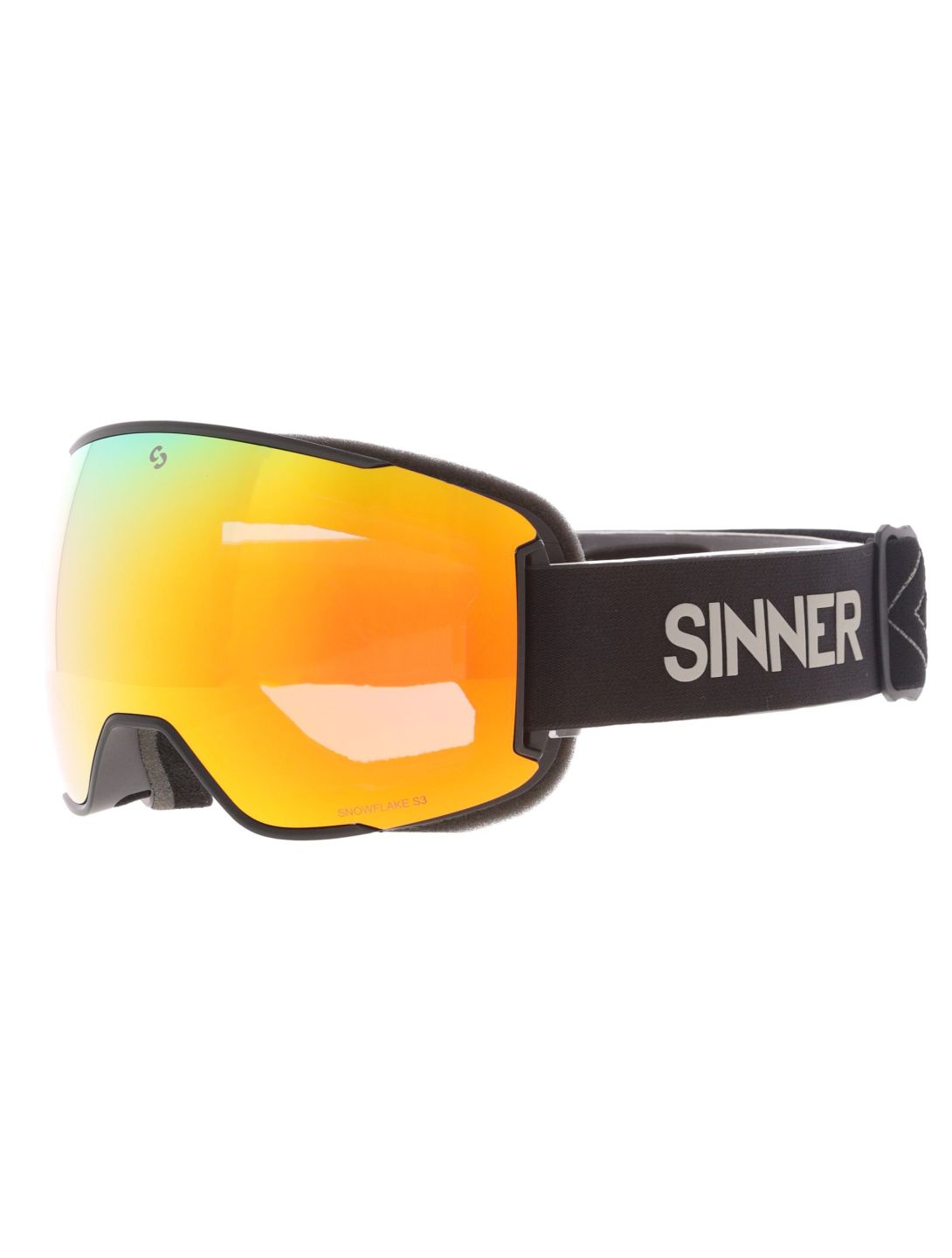 Sinner, Snowflake skibril extra lens unisex Matt Black zwart 