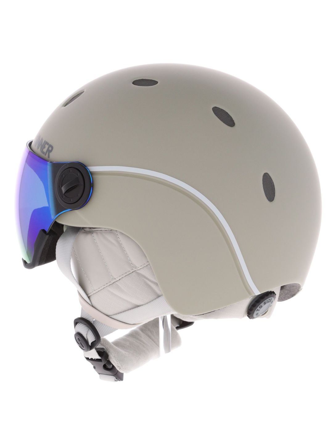 Sinner, Titan Visor skihelm met vizier unisex Matt Light Grey grijs 