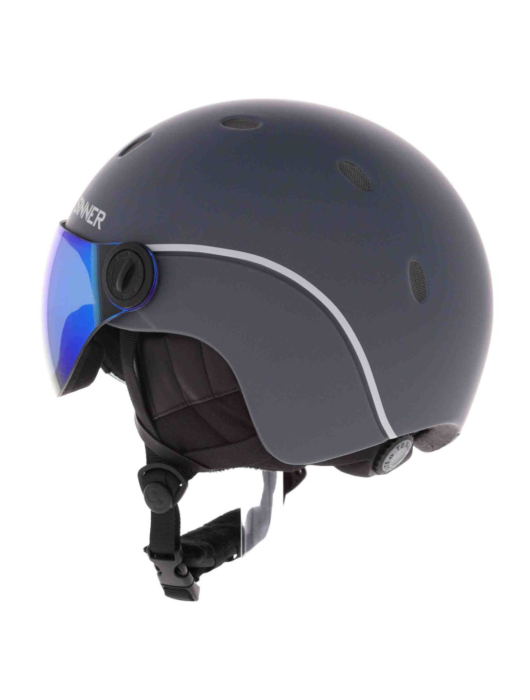 Sinner, Titan Visor skihelm met vizier unisex Matt Dark Grey grijs 