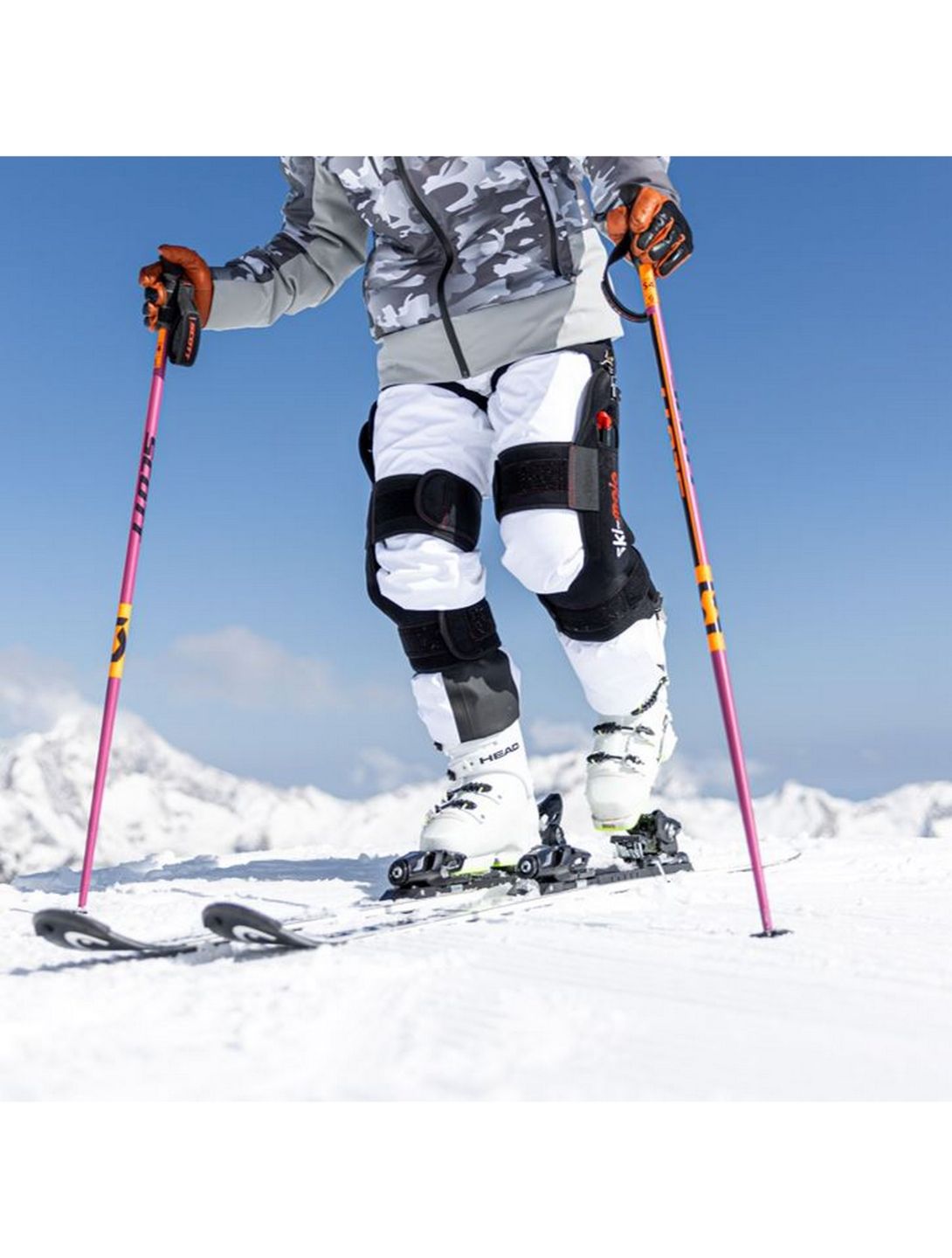 Ski-Mojo, Exoskeleton gold (>75kg) ski-brace unisex zwart 