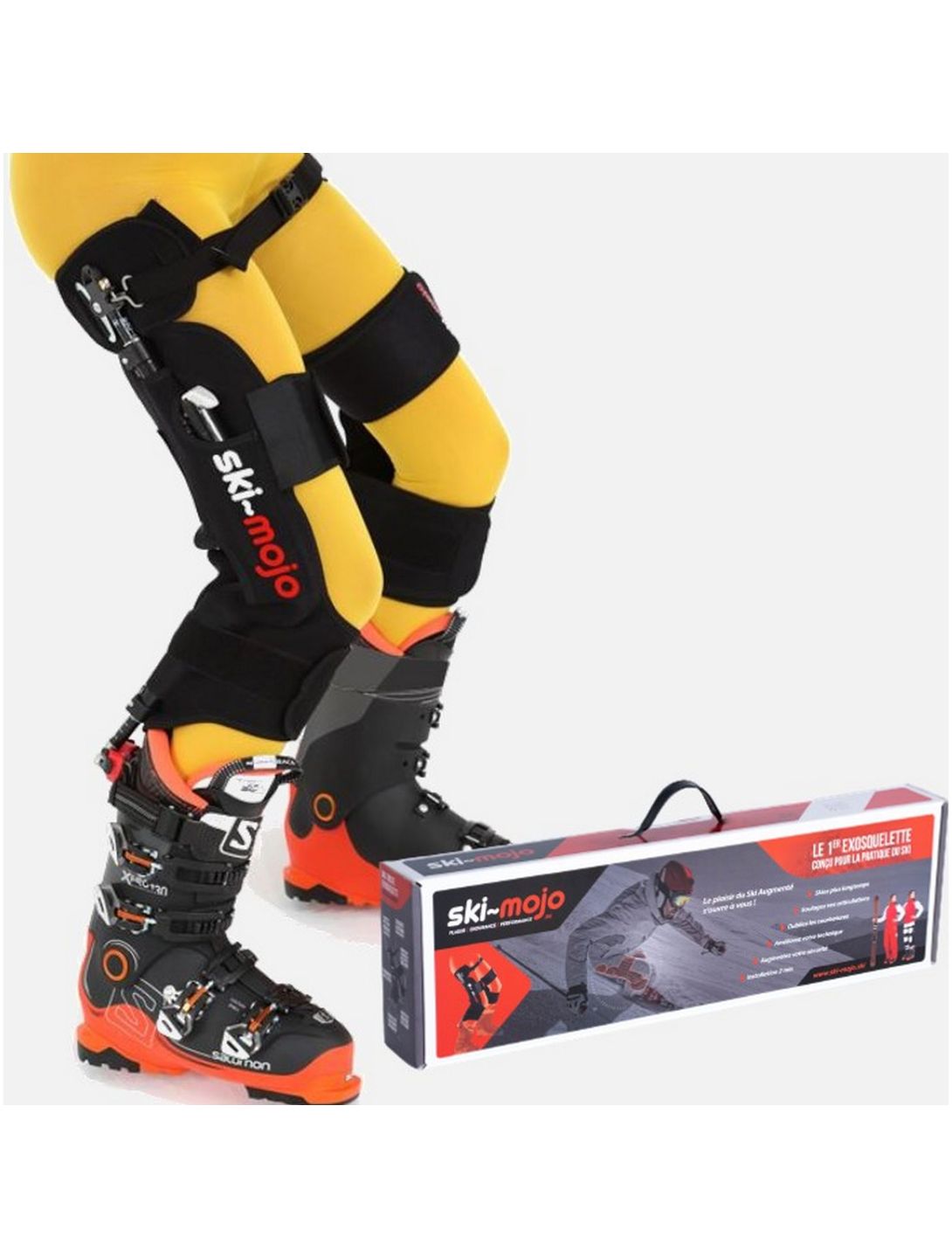 Ski-Mojo, Exoskeleton silver (55-85kg) ski-brace unisex zwart 