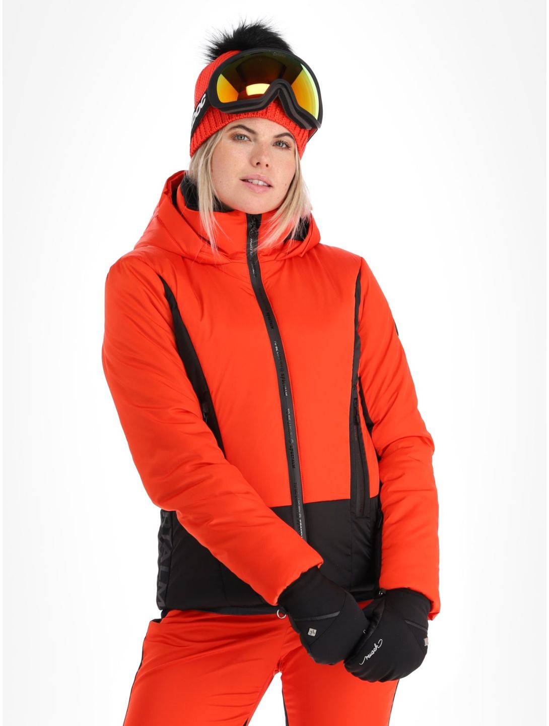 Sportalm Kitzbühel, Oatman m.Kap.o.P. ski-jas dames Paprika Flame rood, zwart 