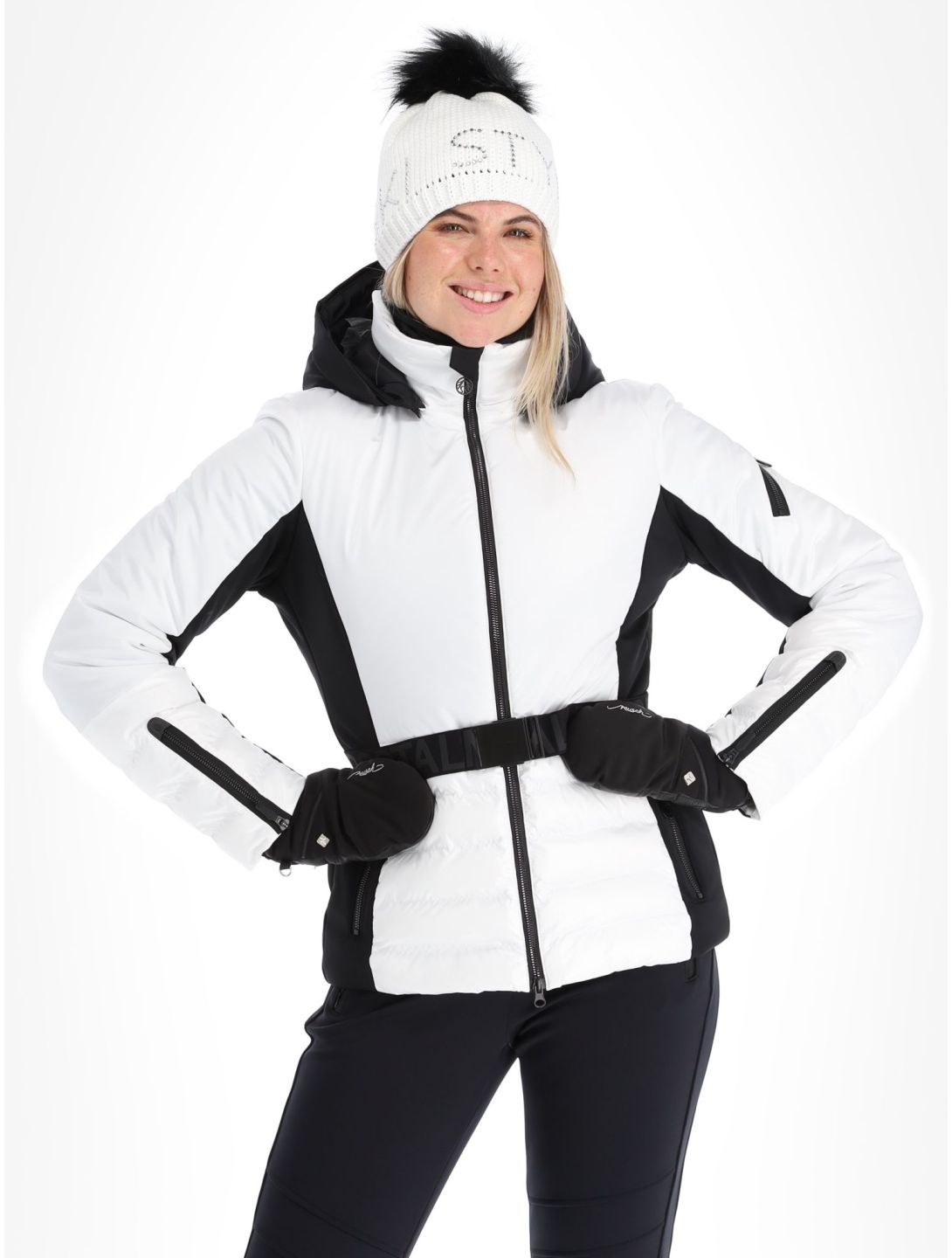 Sportalm Kitzbühel, Oxford m.Kap.o.P. ski-jas dames Optical white wit 