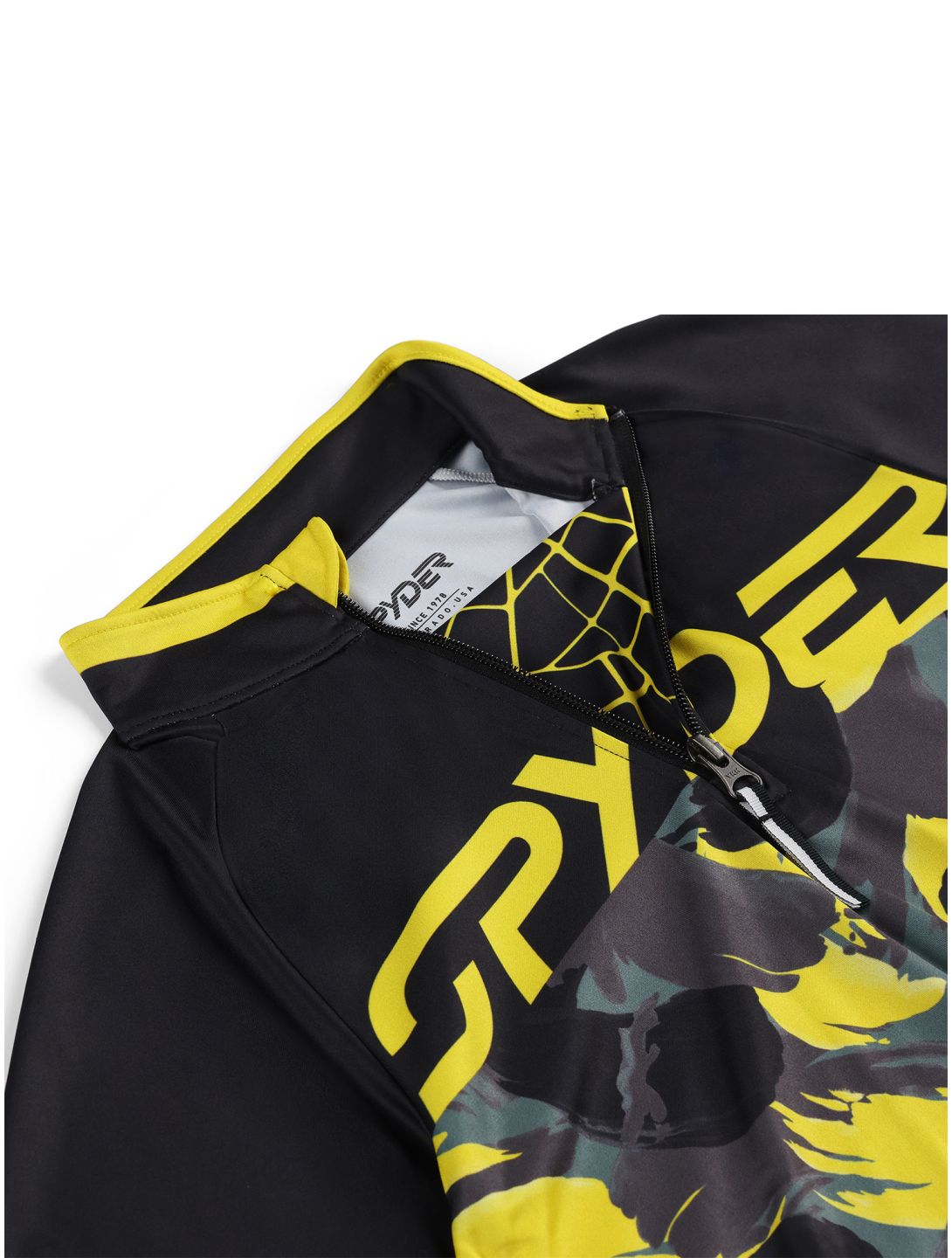 Spyder, Camo 1/2 Zip skipully kinderen Acid Yellow geel 