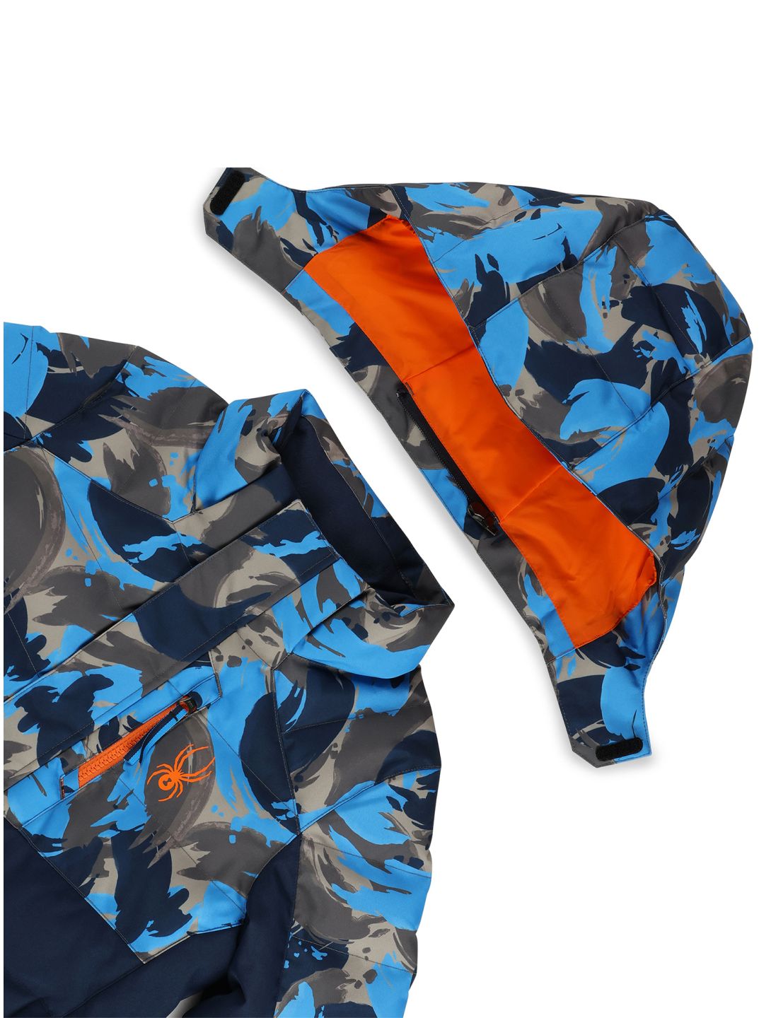 Spyder, Impulse Synthetic Down ski-jas kinderen Camouflage Aether Blue blauw 