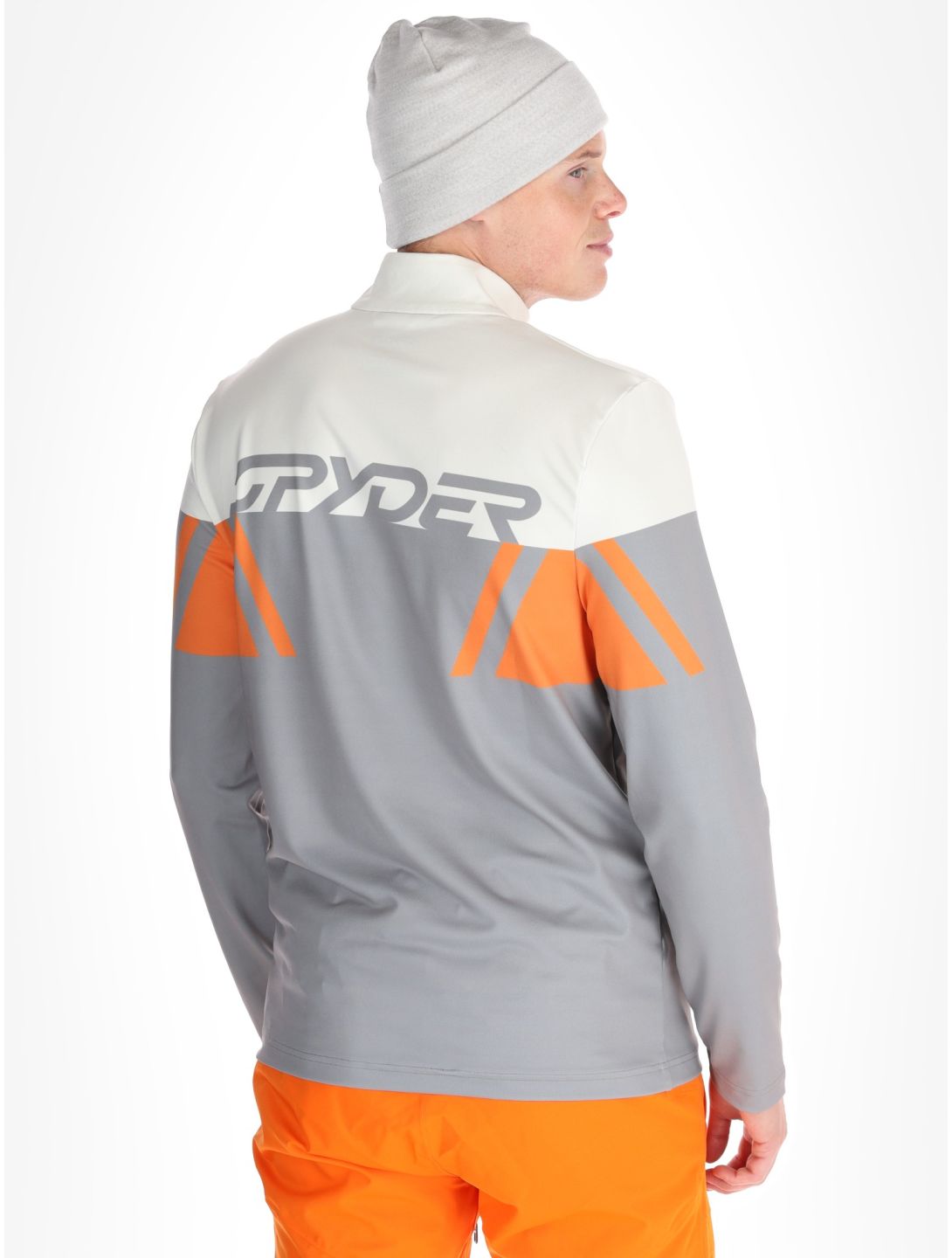 Spyder, Podium 1/2 Zip skipully heren Concrete grijs, oranje 