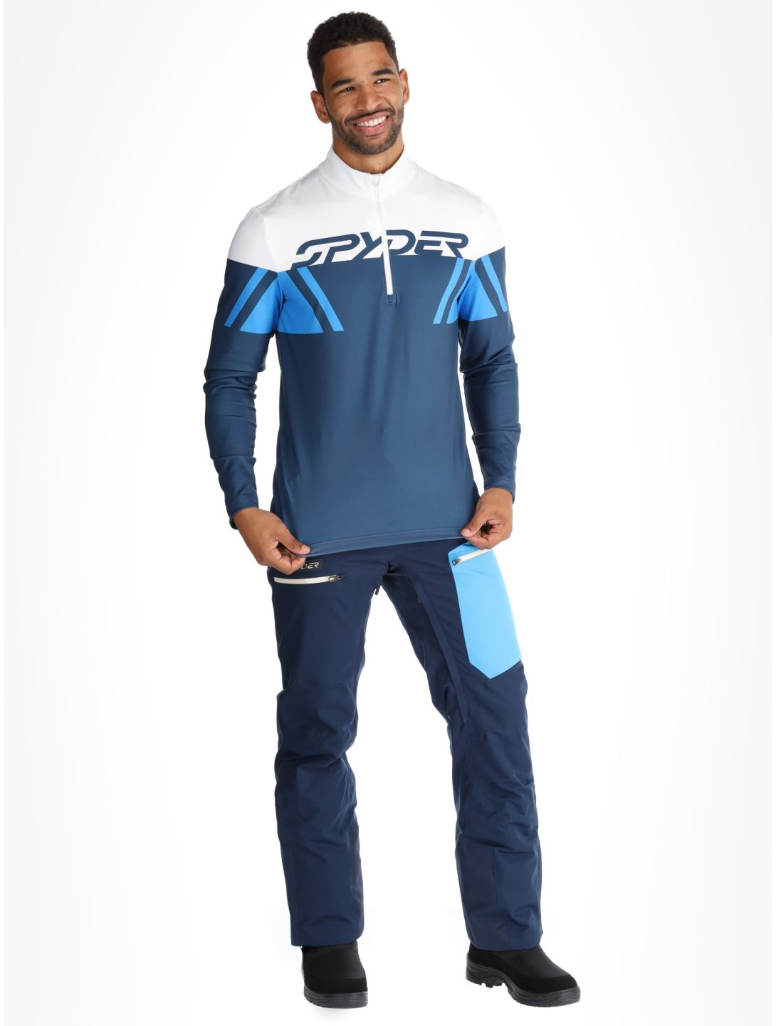 Spyder, Podium 1/2 Zip skipully heren True Navy blauw 