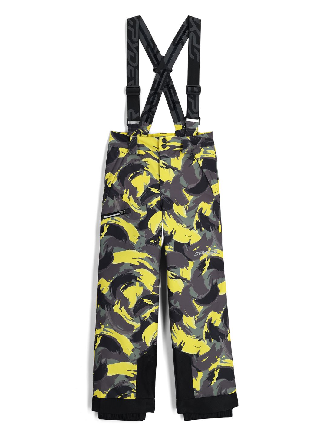 Spyder, Propulsion skibroek kinderen Camouflage Acid Yellow geel 