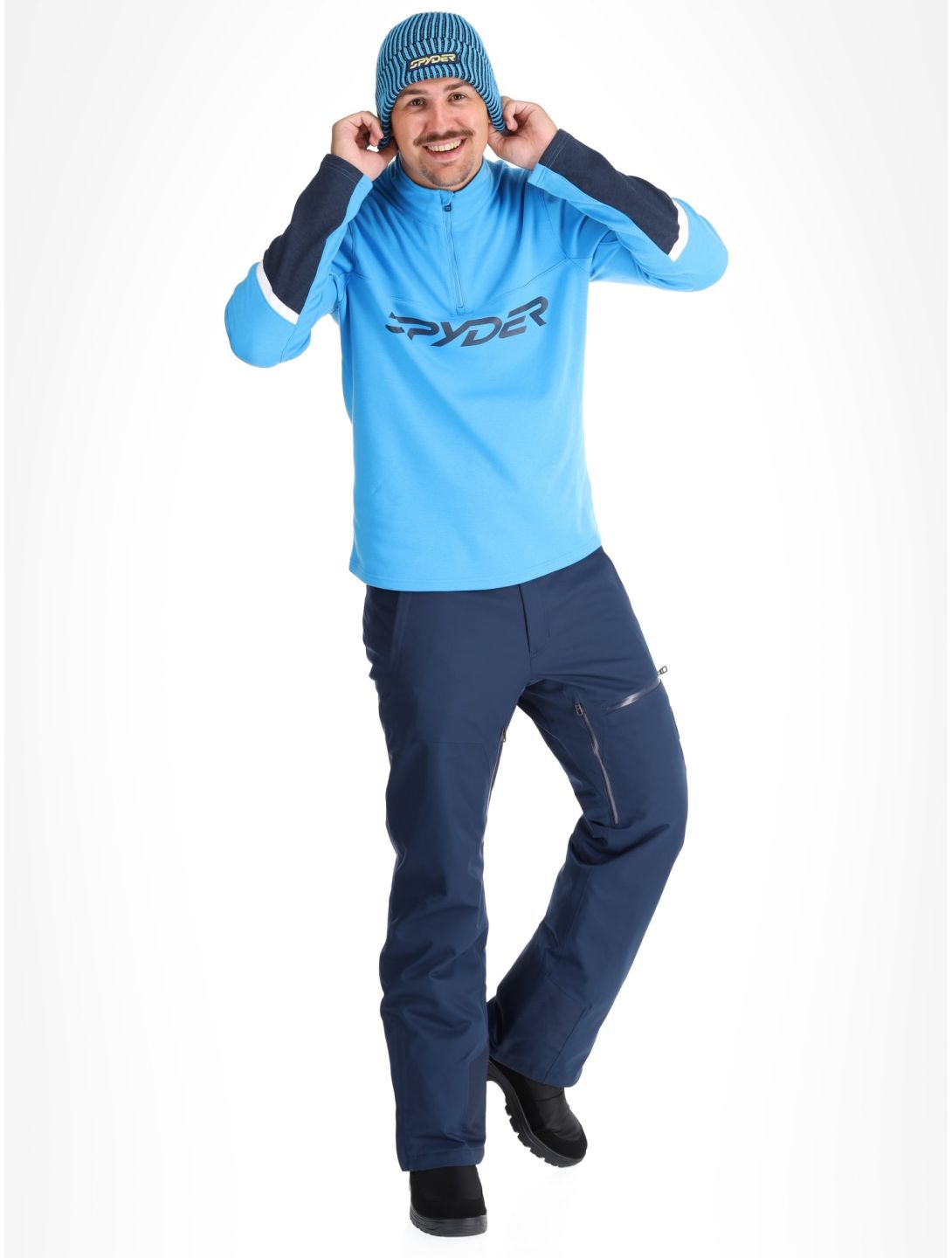 Spyder, Speed Fleece 1/2 Zip skipully heren Aether Blue blauw 