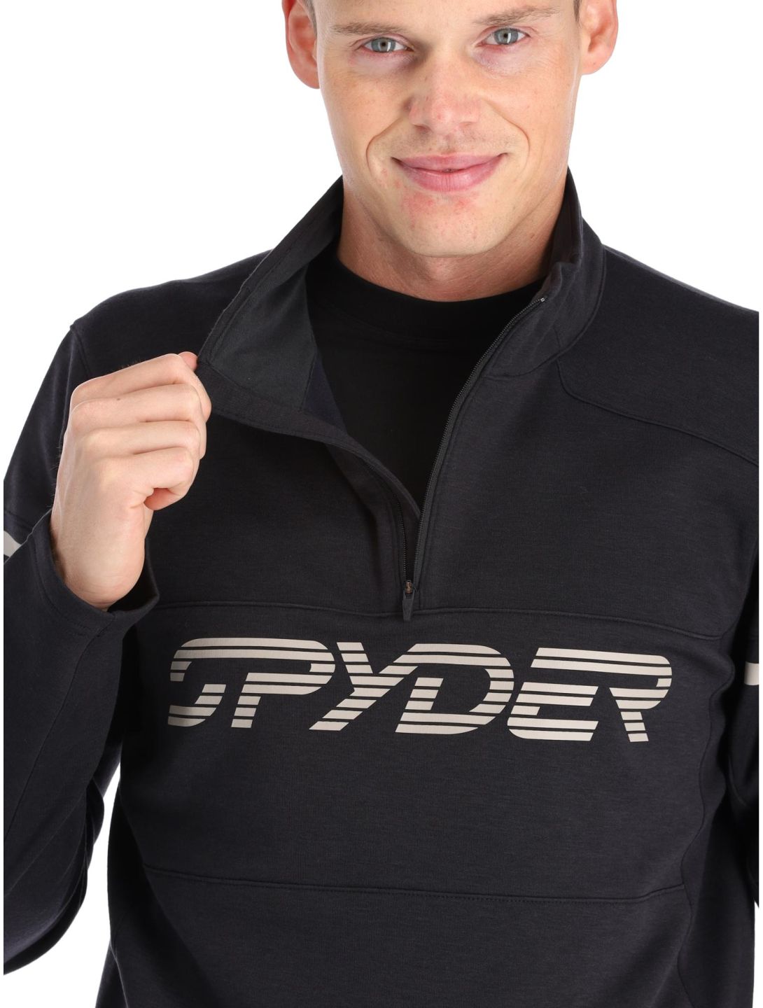 Spyder, Speed Fleece 1/2 Zip skipully heren Black zwart 