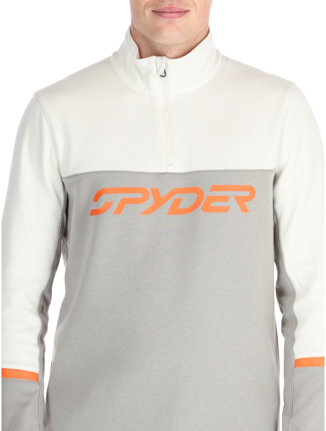 Spyder, Speed Fleece 1/2 Zip skipully heren Concrete grijs 