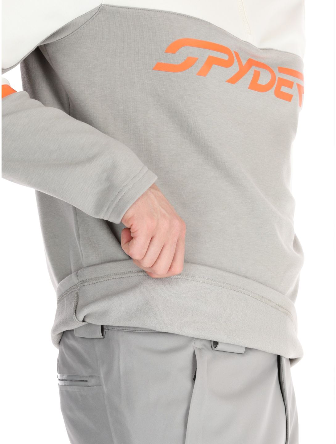 Spyder, Speed Fleece 1/2 Zip skipully heren Concrete grijs 