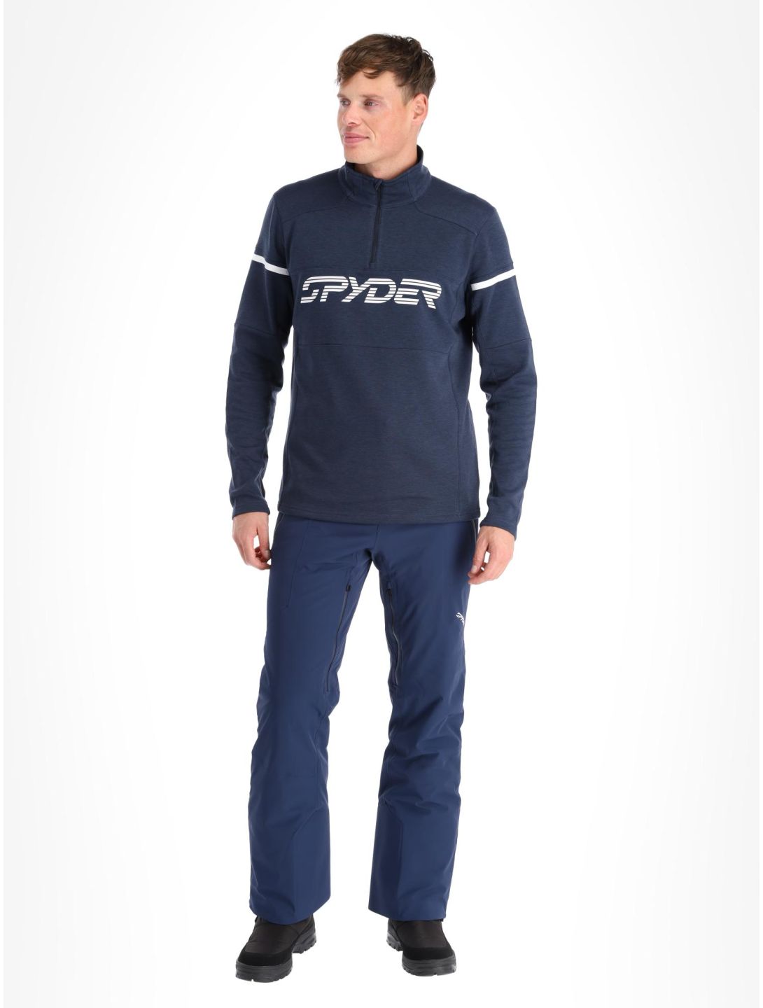 Spyder, Speed Fleece 1/2 Zip skipully heren True Navy blauw 