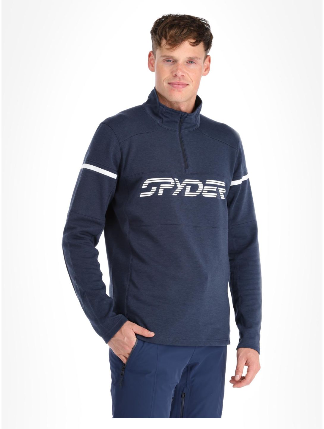 Spyder, Speed Fleece 1/2 Zip skipully heren True Navy blauw 