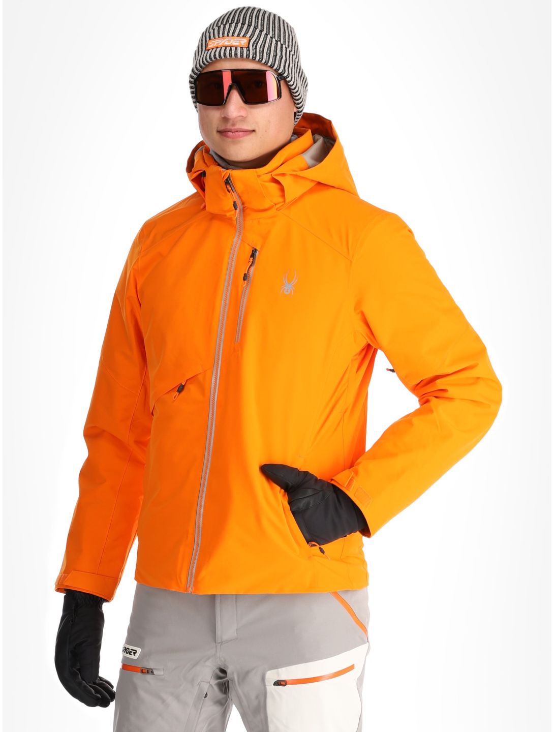 Spyder, Tripoint ski-jas heren Orange Shock zwart 