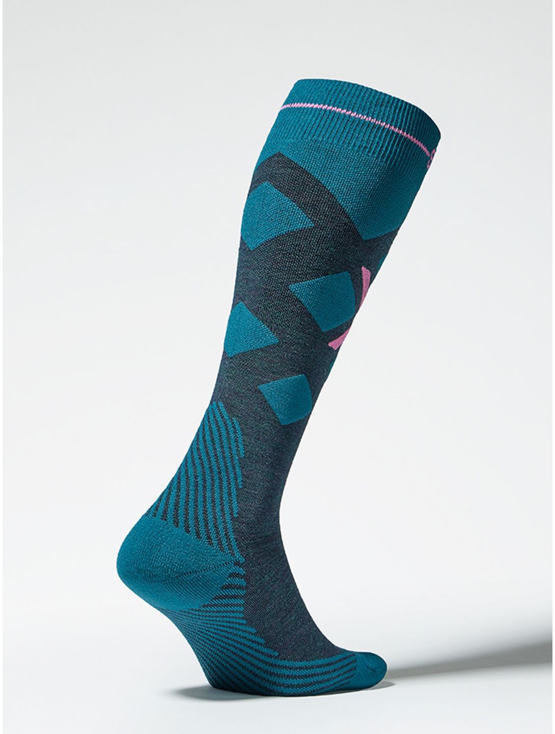 Stox, Merino Skiing compressiesokken dames Teal / Pink groen, roze 