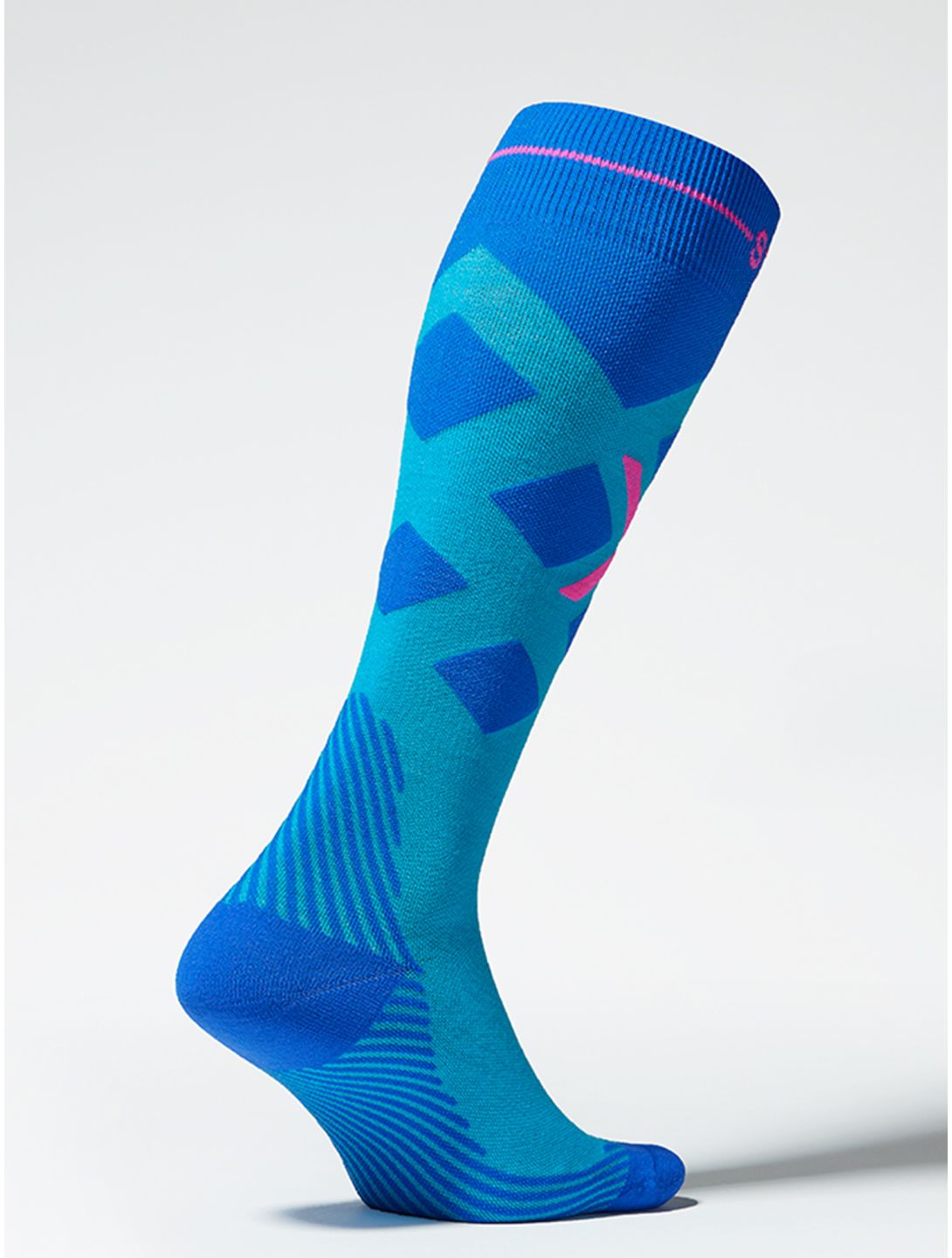 Stox, Merino Skiing compressiesokken dames Turquoise / Cobalt blauw 