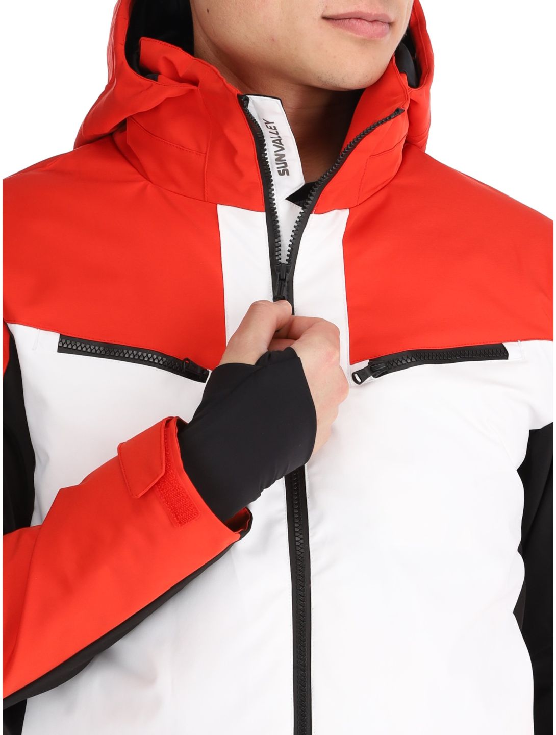 Sun Valley, Draggo ski-jas heren Blanc rood, wit 