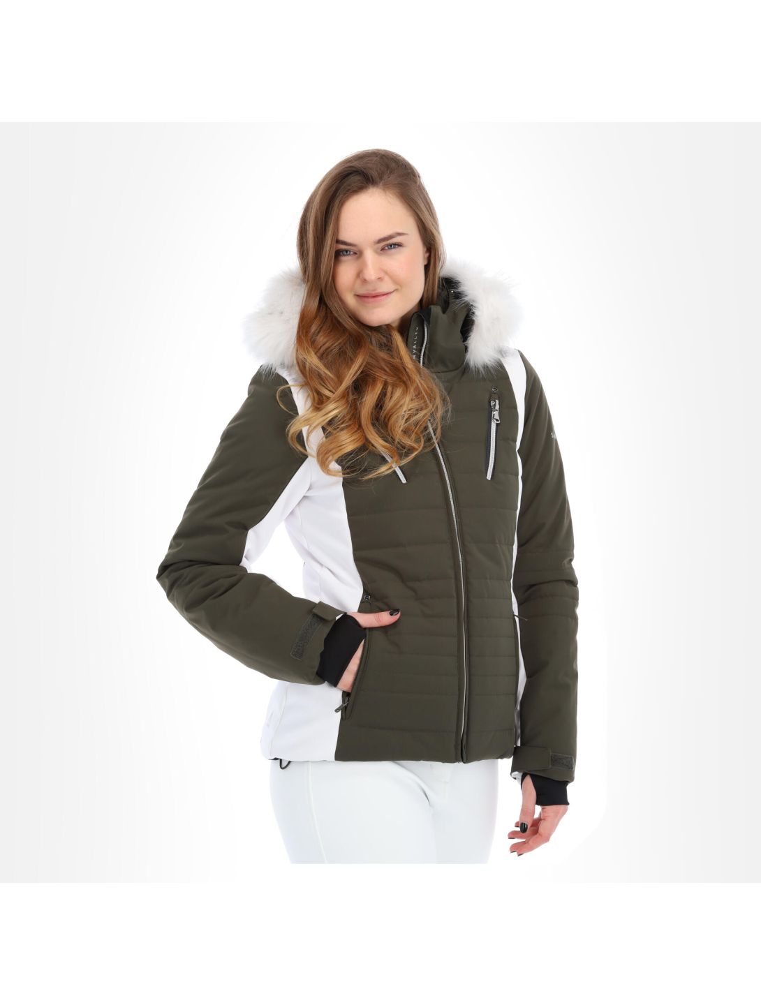 Sun Valley, Kelp ski-jas dames khaki Groen