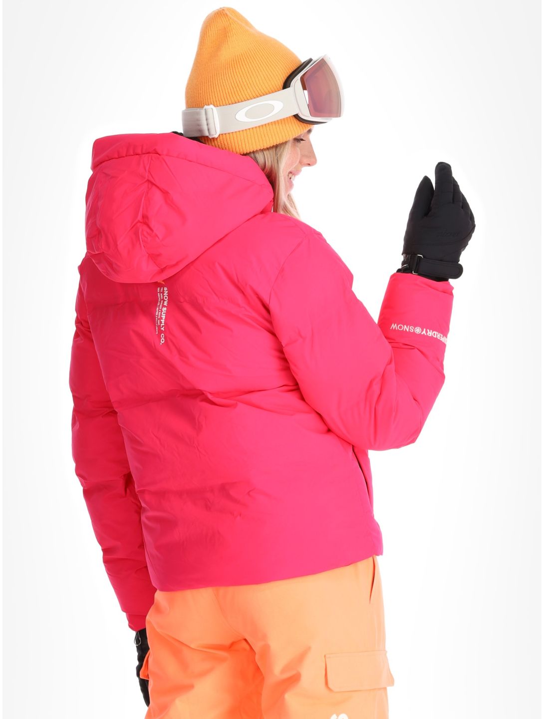 Superdry, Hooded Ski Boxy Puffer ski-jas dames Hyper Fire Pink roze 